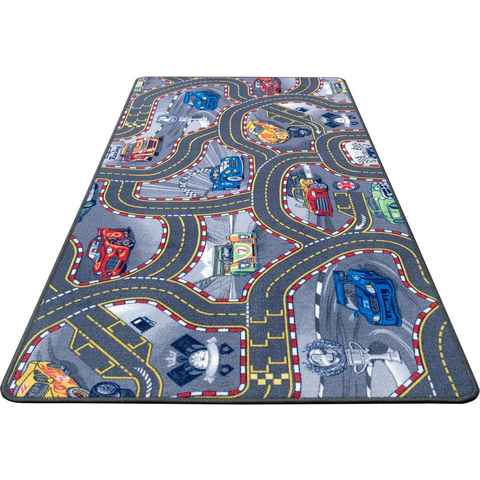 Kinderteppich Spielteppich Kinder, HANSE Home, rechteckig, Höhe: 6,5 mm, Kurzflor, Kinderzimmer, Teppich, Auto, Straßen, Schlafzimmer