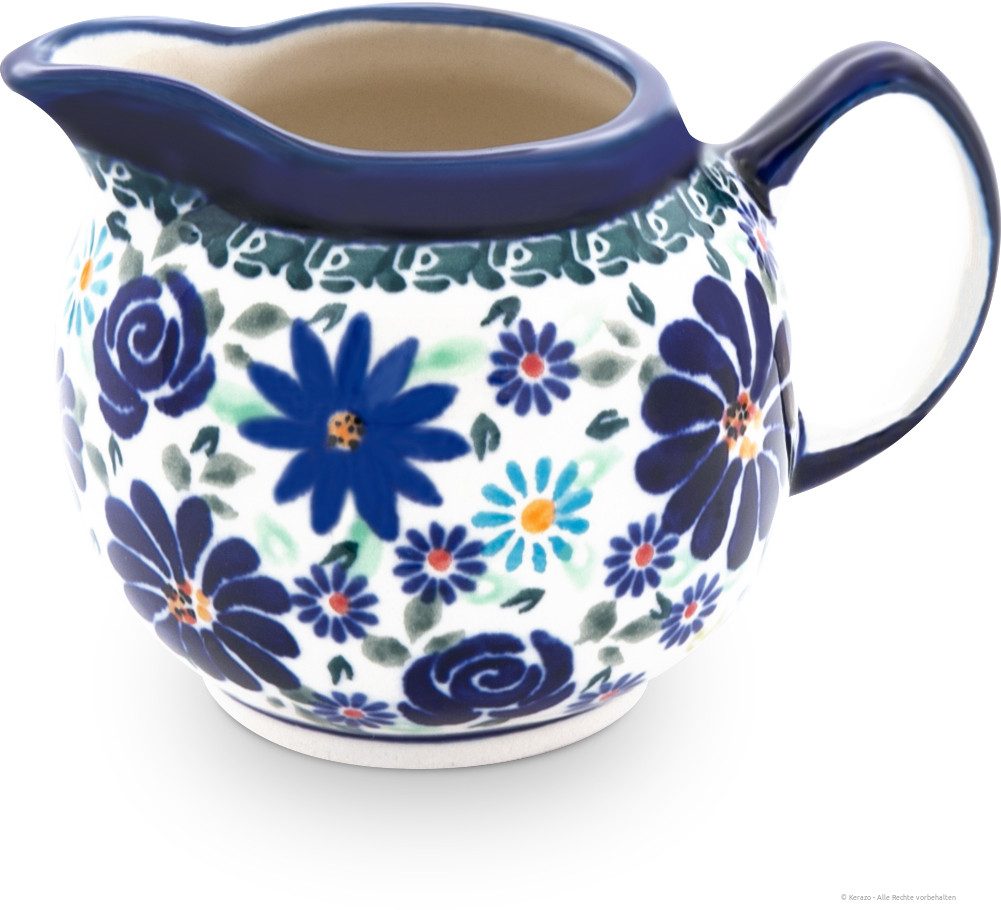 Bunzlauer Keramik Milchkännchen Bunzlauer 250 ml Sahnekännchen Milchkännchen,rundliche Form,DekorDU126, 0,25 l