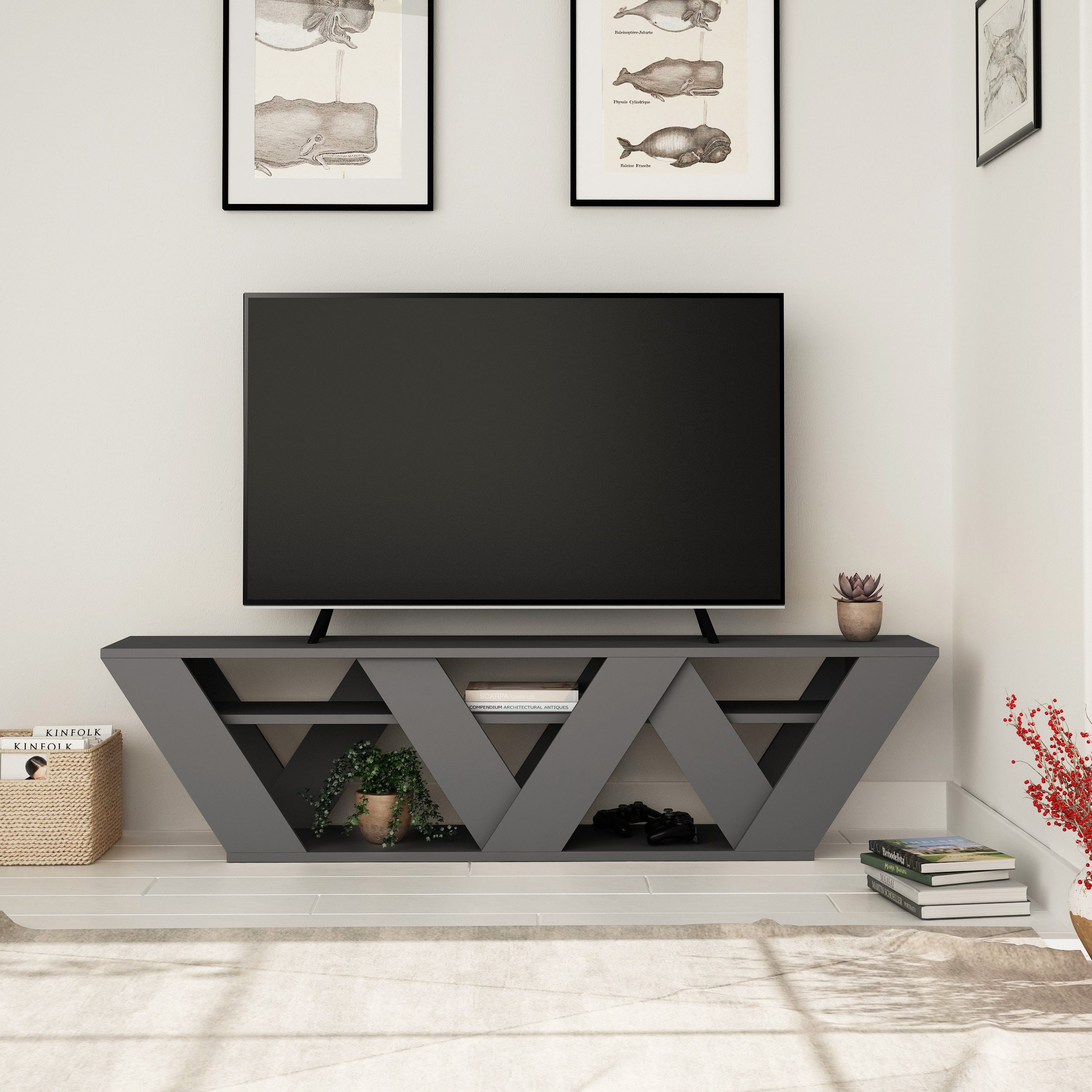 Decortie TV-Schrank Ralla Moderner TV-Ständer Multimedia-Center, 158 x 30 x günstig online kaufen