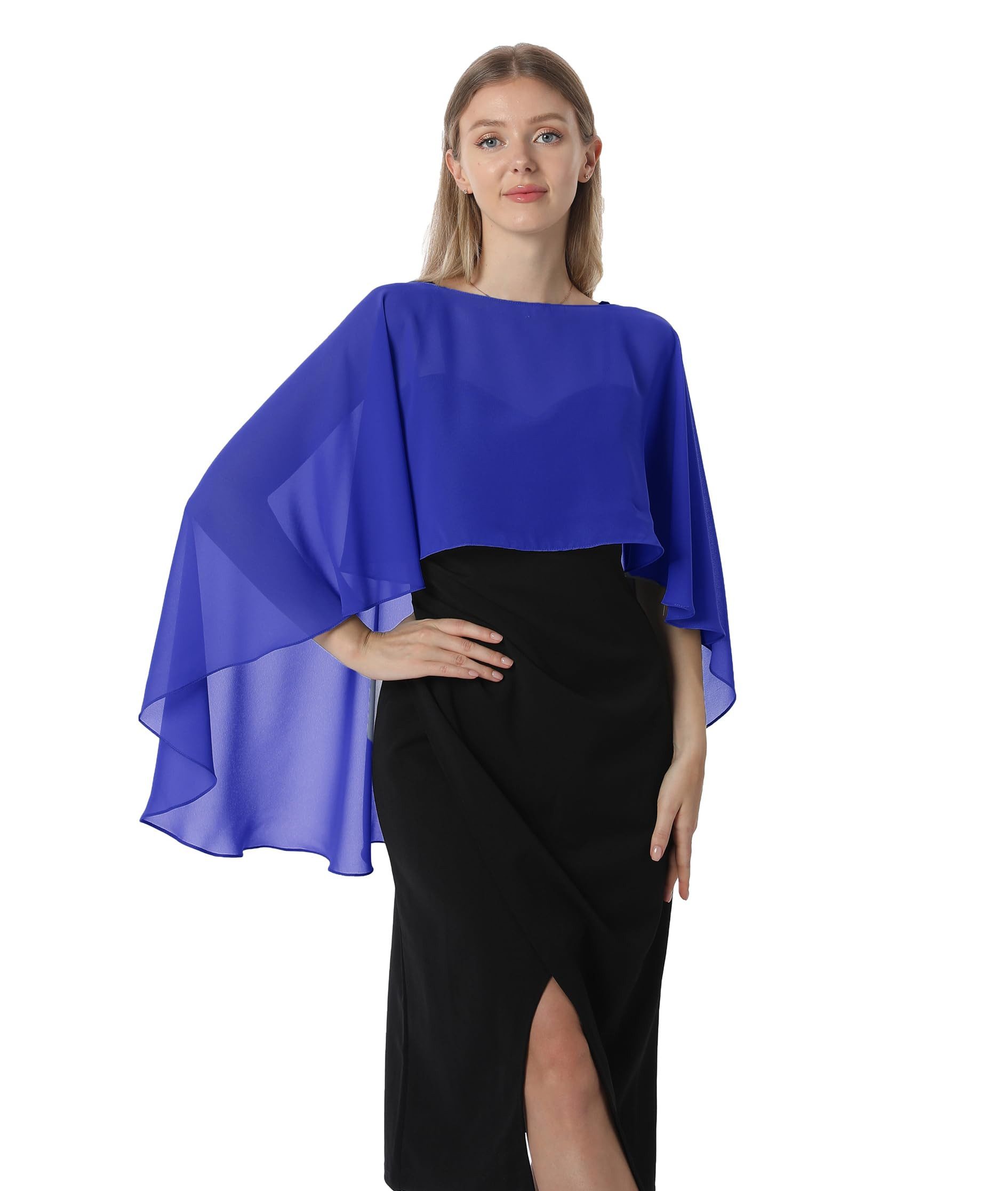 nsihing Bolero Damen Chiffon Cape Schals für Hochzeitskleider Elegantes Bankett Capelets für Hochzeit Braut Abendkleid Brautkleid Sommer