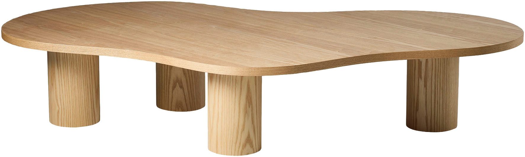 SalesFever Couchtisch Aven 160x85 cm zeitloses Design mit Echtholzfurnier, Markante organische Form mit skulpturalem Charakter