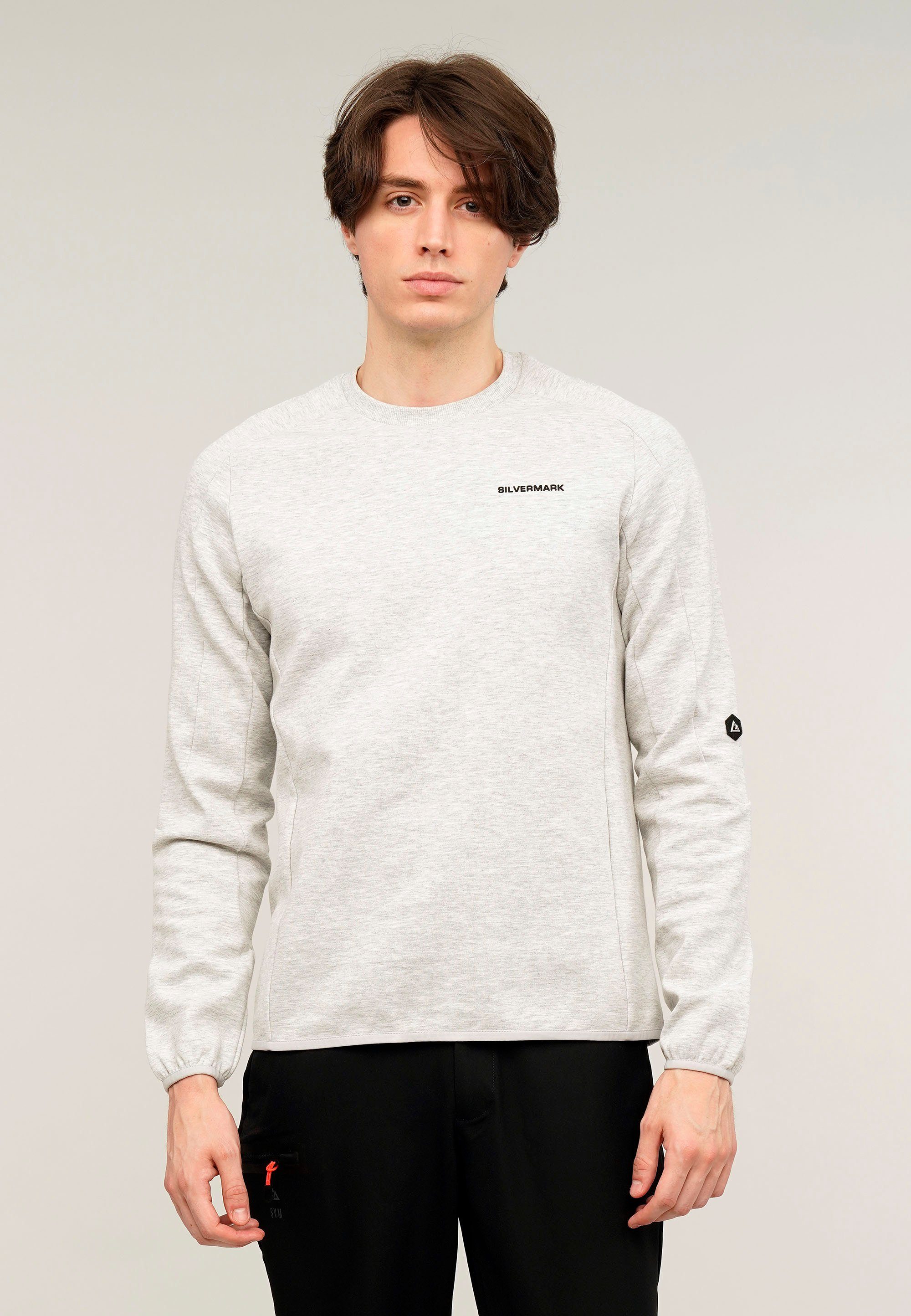 GIORDANO Sweatshirt Silvermark by G-Motion mit praktischen Rückentaschen hellgrau