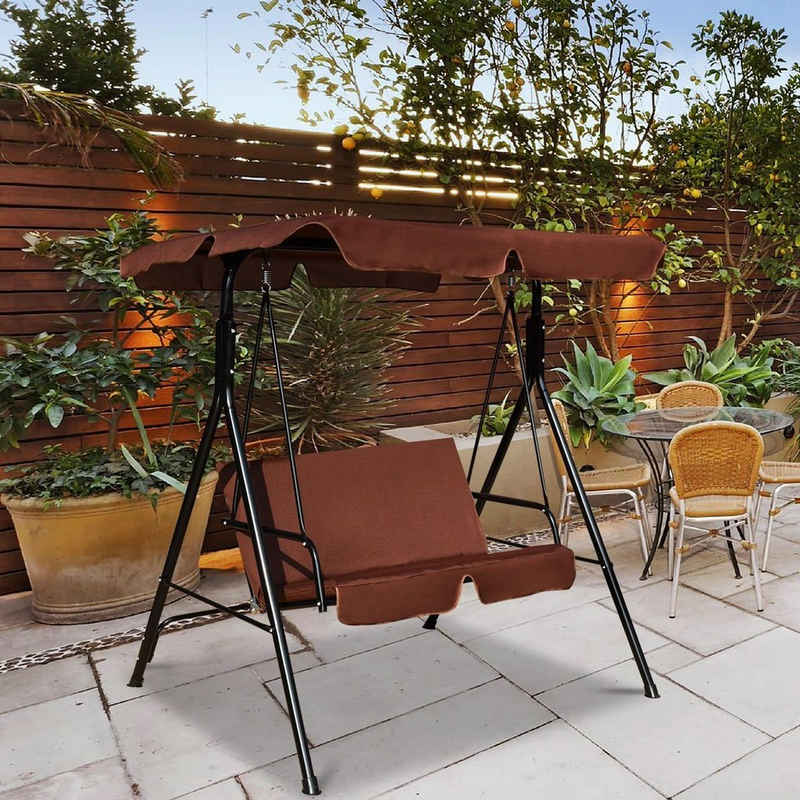 COSTWAY Hollywoodschaukel Gartenschaukel, Gartenliege, mit Sonnendach, 2-Sitzer