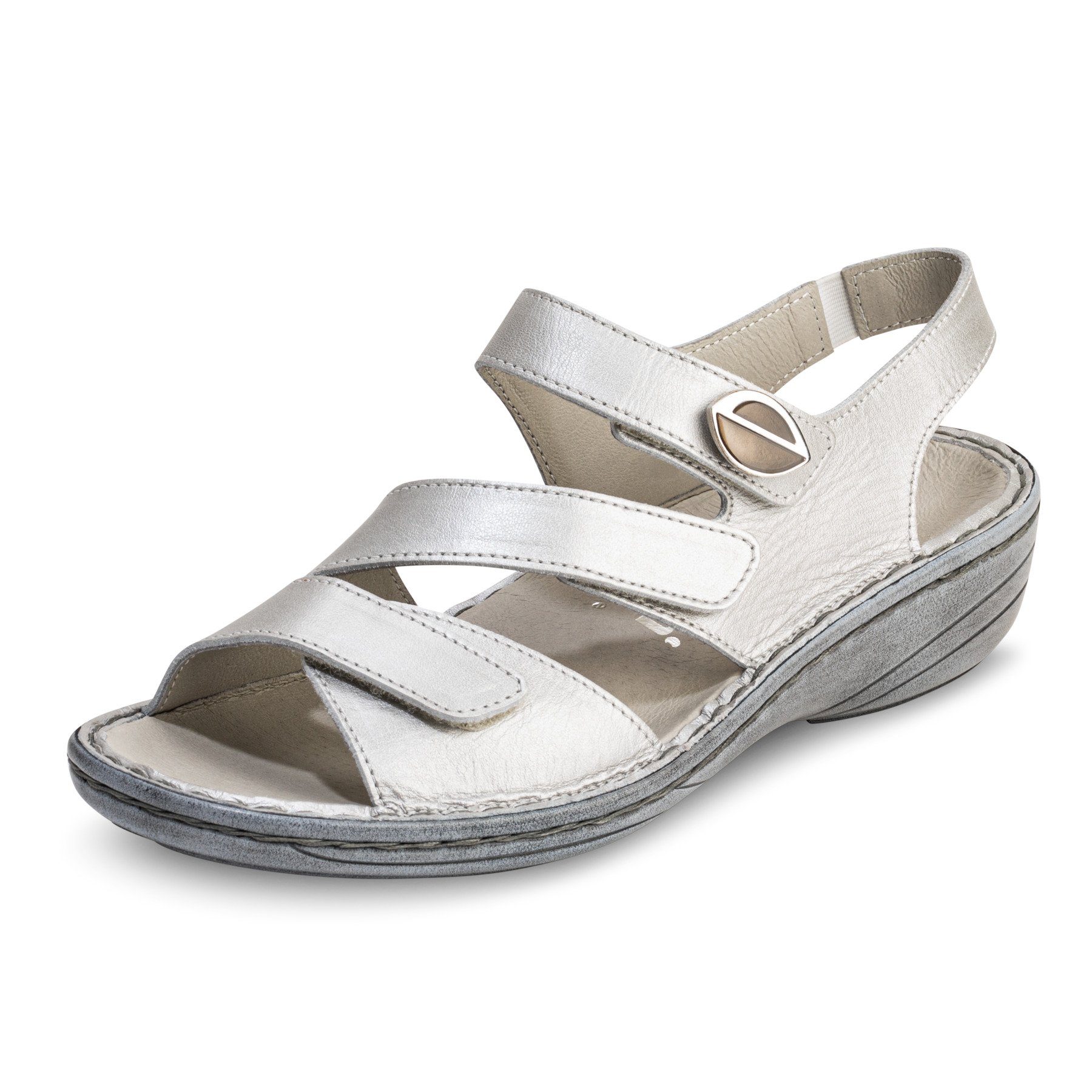 vitaform Damenschuhe Sandale Nappaleder Sandale offwhite/metallic