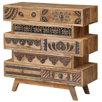 Marrakesch Orient & Mediterran Interior Kommode Kommode mit Schubladen aus Holz Orientalische Deko Schubladenkommode