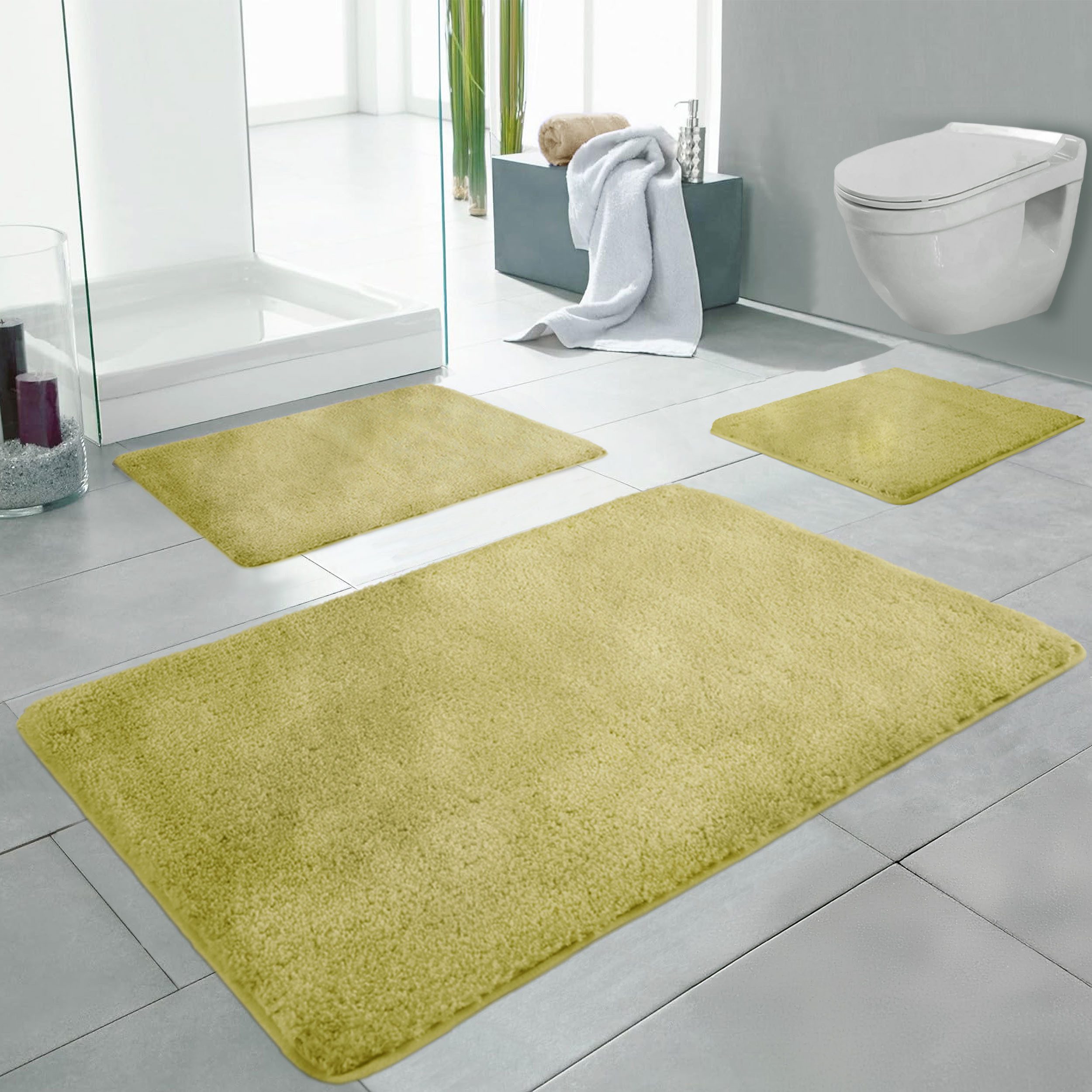 LindenBerg Badematte Badvorleger mit Mikrofaser - Badezimmer Teppich, Höhe günstig online kaufen