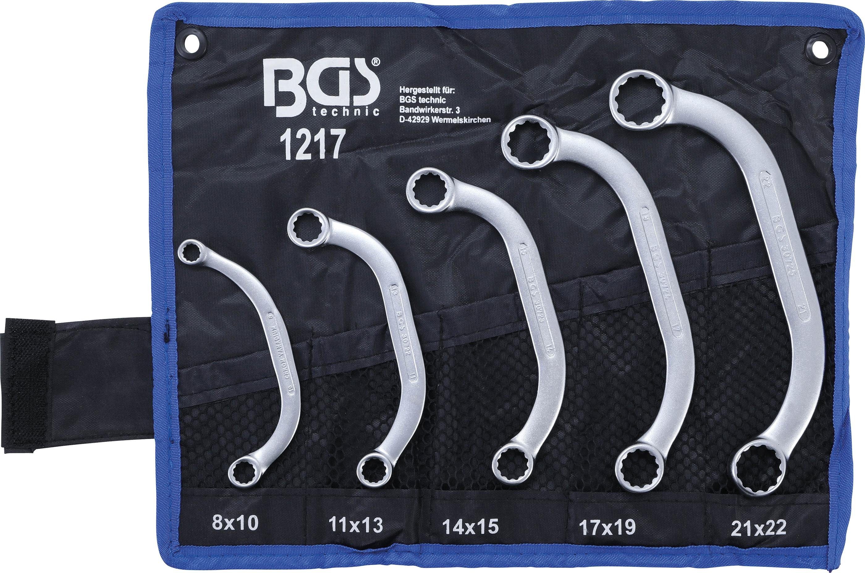 BGS technic Ringschlüssel Starter- und Blockschlüssel-Satz, 8 x 10 - 21 x 22 mm, 5-tlg.