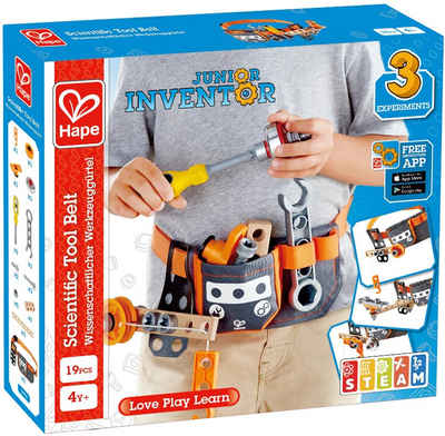 Hape Konstruktions-Spielset Junior Inventor Wissenschaftlicher Werkzeuggürtel, (19 St)