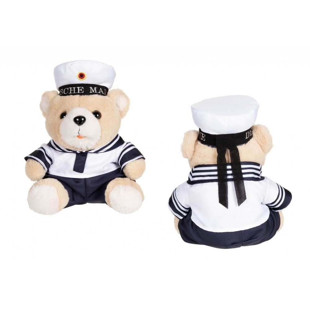 MFH Kuscheltier Teddybär, Marine, mit Anzug und Kappe, ca. 28 cm