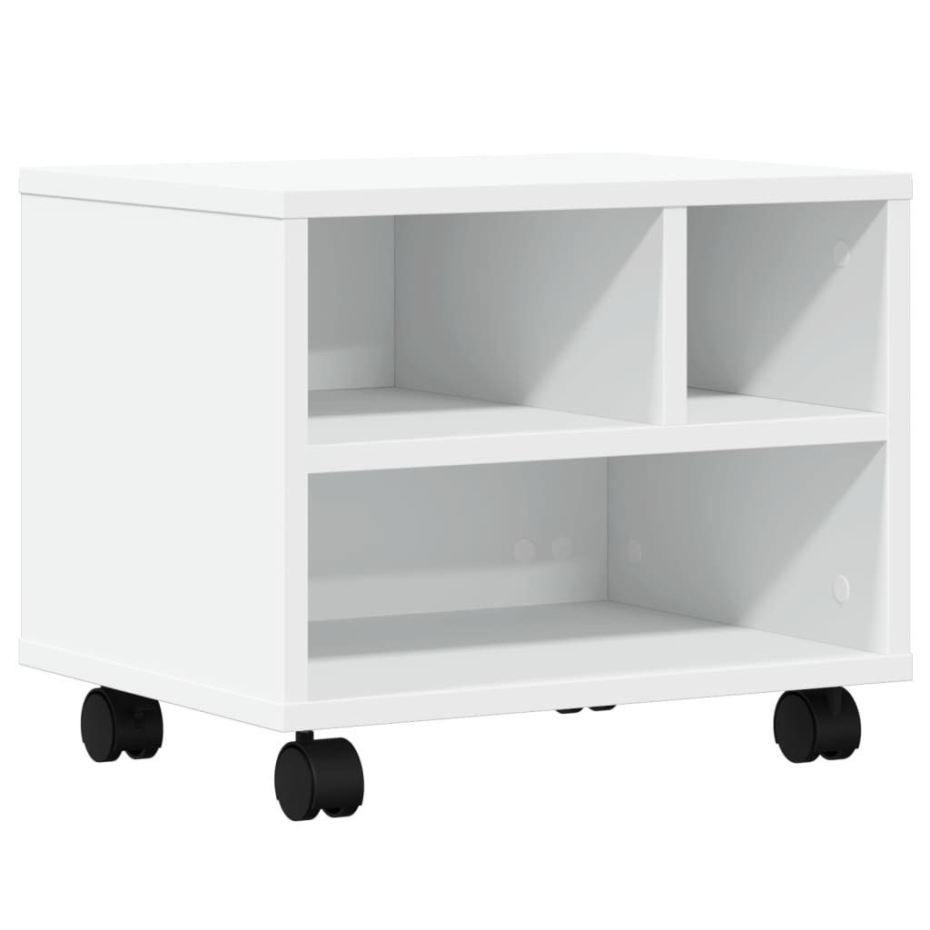 vidaXL Druckertisch Druckerständer mit Rollen Weiß 41x32x34,5 cm