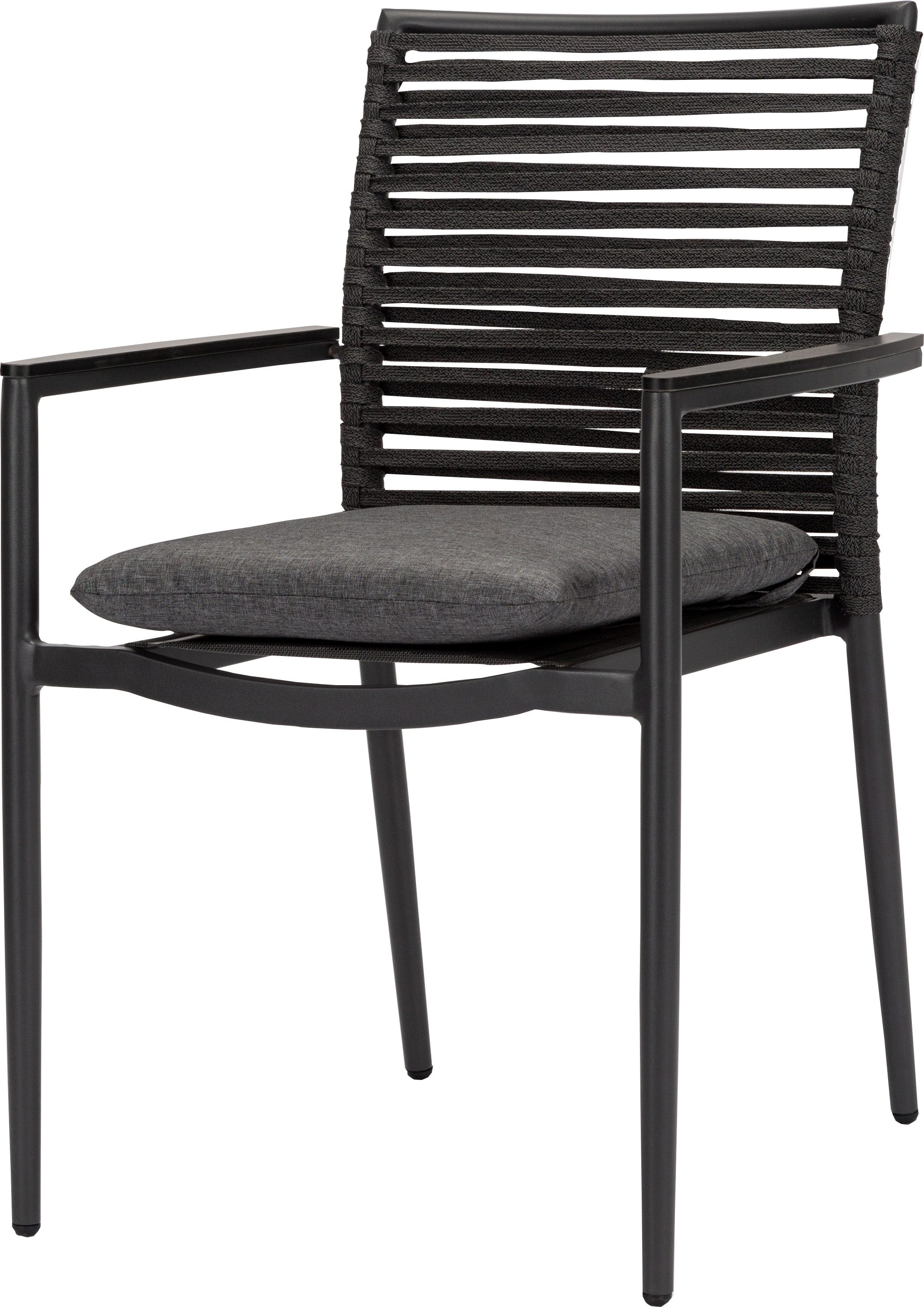acamp Garten-Essgruppe 5-teiliges Stapelstuhl Set New Jersey inkl. Tisch, (Gartenmöbel Set), stapelbar, Sitzgruppe, Lounge-Set mit klappbaren Gartentisch 120x80 cm