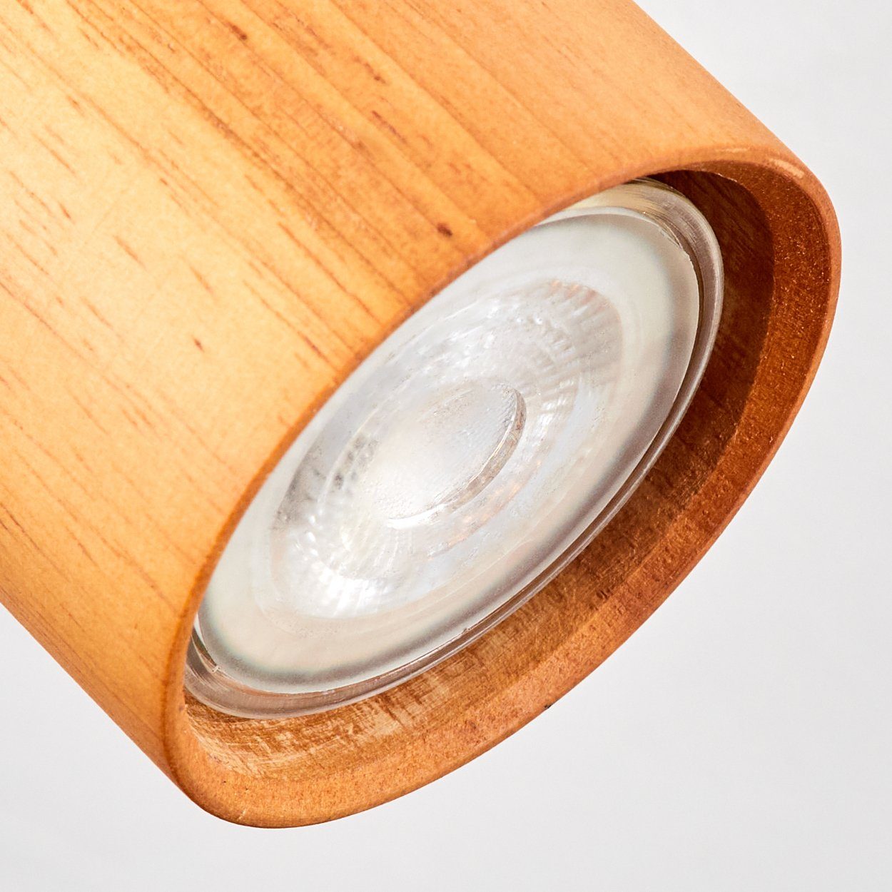 Metall/Holz Schwarz/Natur, aus Deckenleuchte Leuchtmittel, Strahlern, GU10, ohne moderne verstellbaren ohne Deckenleuchte 2 Deckenlampe in x hofstein Leuchtmittel mit