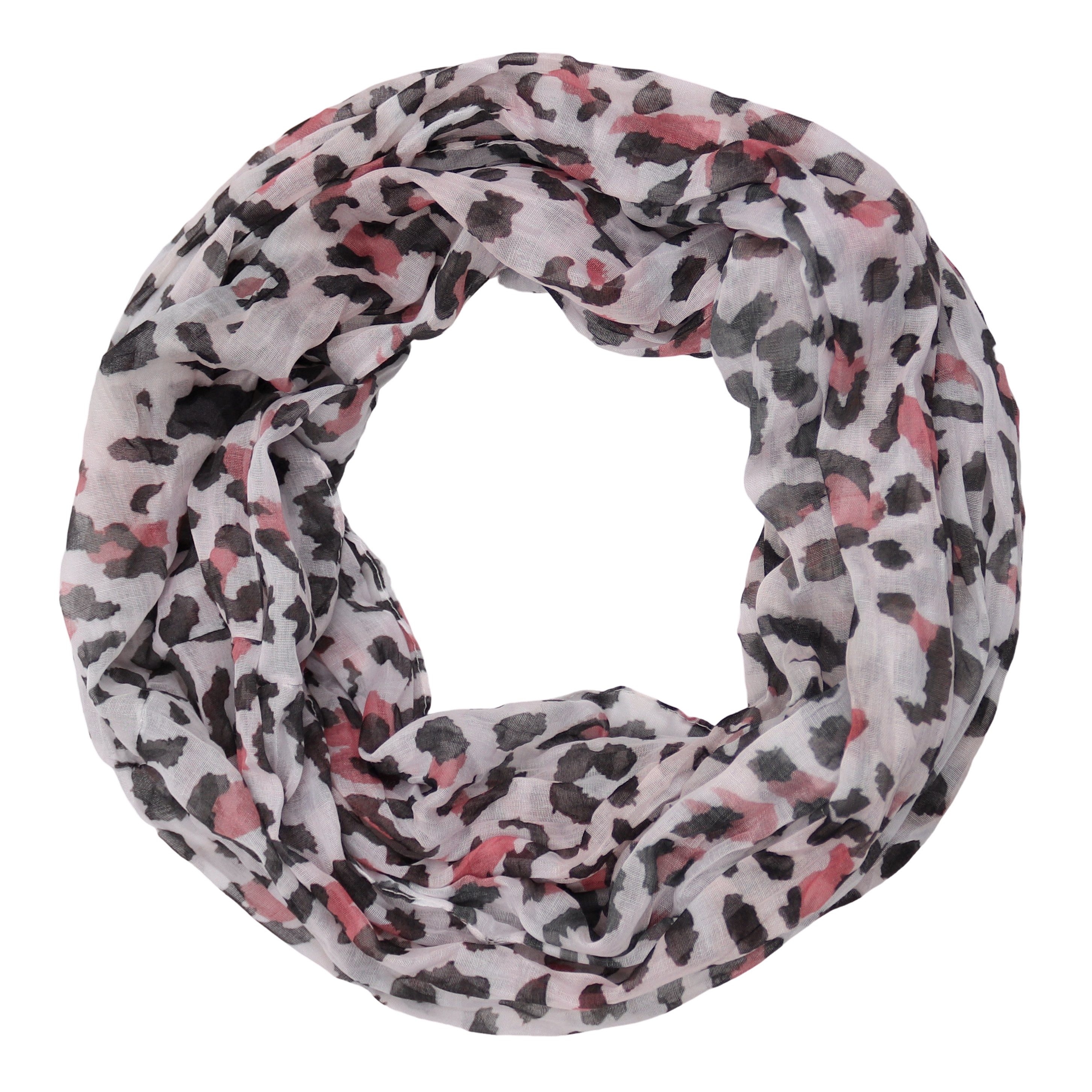 MIRROSI Loop Damen Schal mit Leopard-Muster Weich Schlauchschal, (zweimal um den Hals wickelbar, ca.45x75cm), Damen Halstuch ideal für Frühling, Sommer oder Herbst