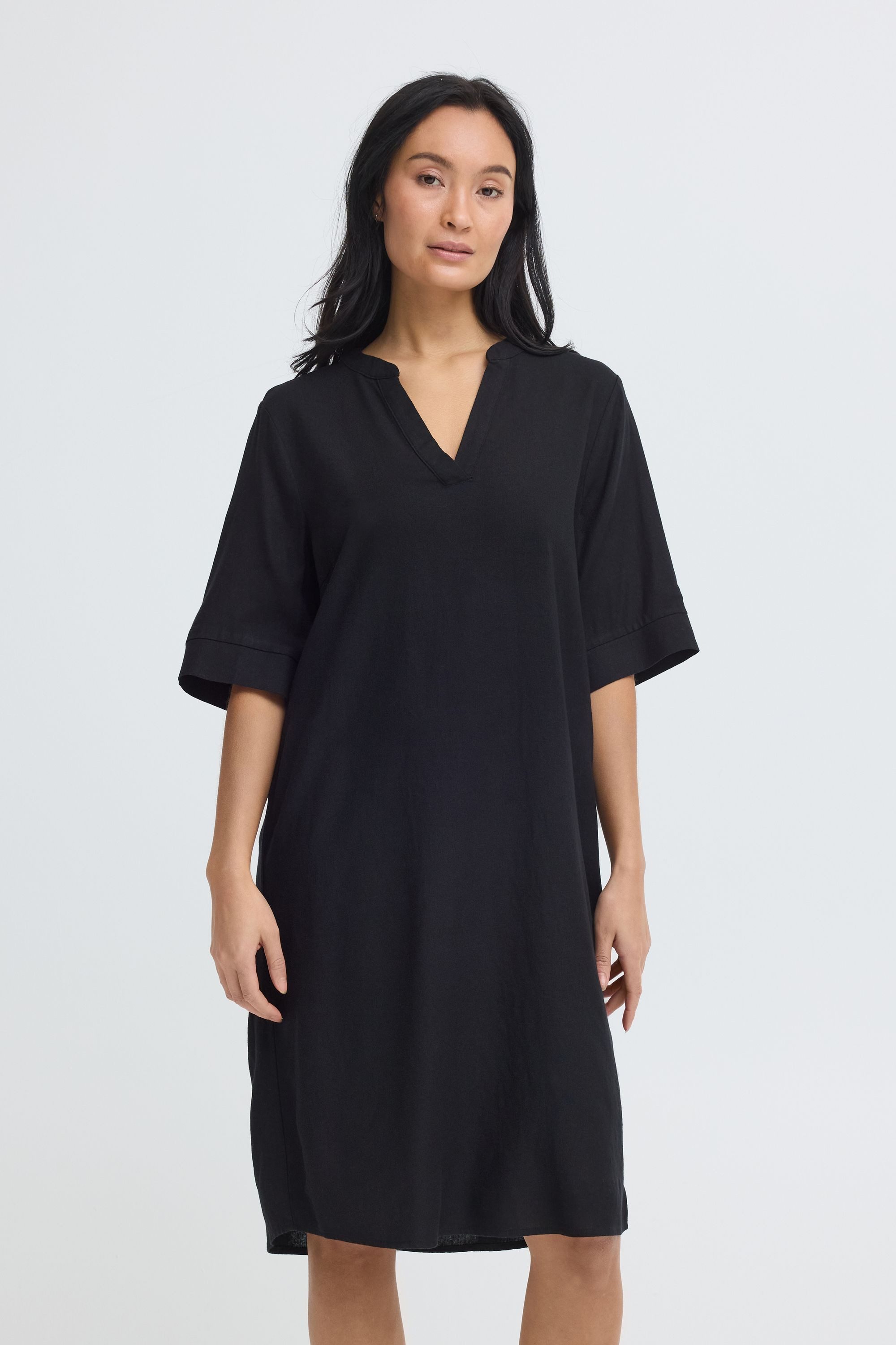 OXMO Minikleid OXNInna Modisches Kleid aus Leinen-Mix