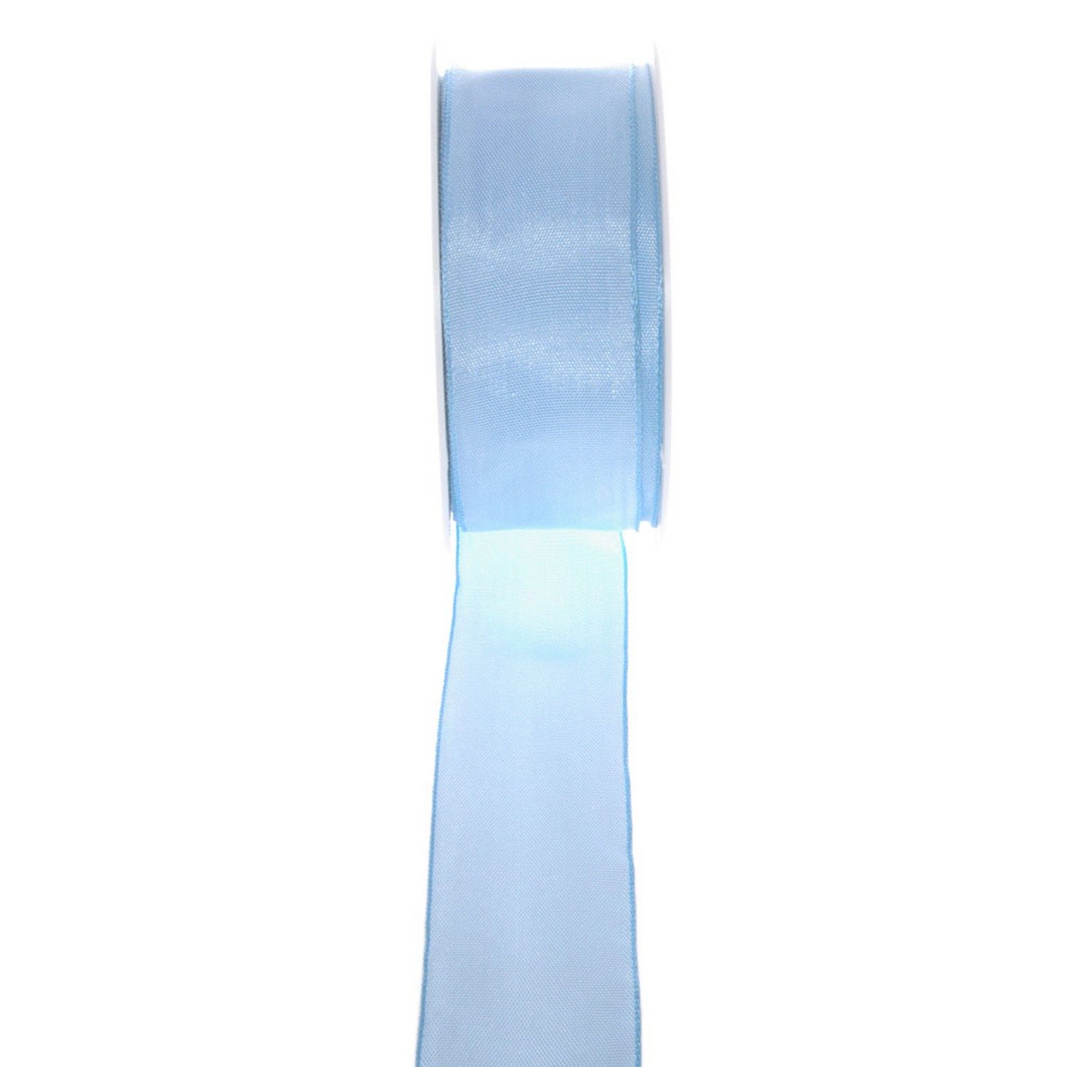 Deko AS Dekoband Taftband mit Drahtkante - Hellblau - breit - Geschenkband - Dekoband