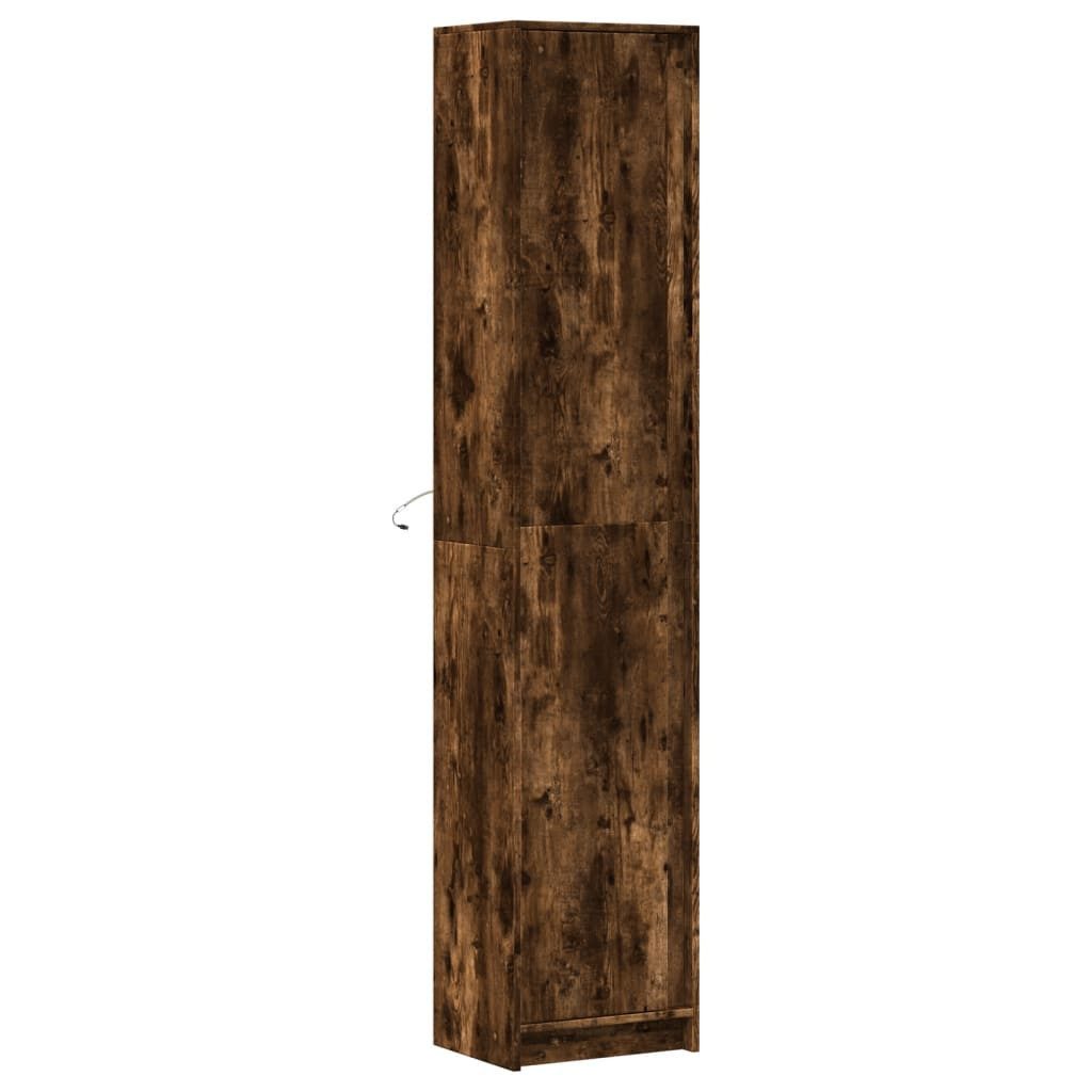 vidaXL Highboard Highboard mit LED-Beleuchtung Räuchereiche günstig online kaufen