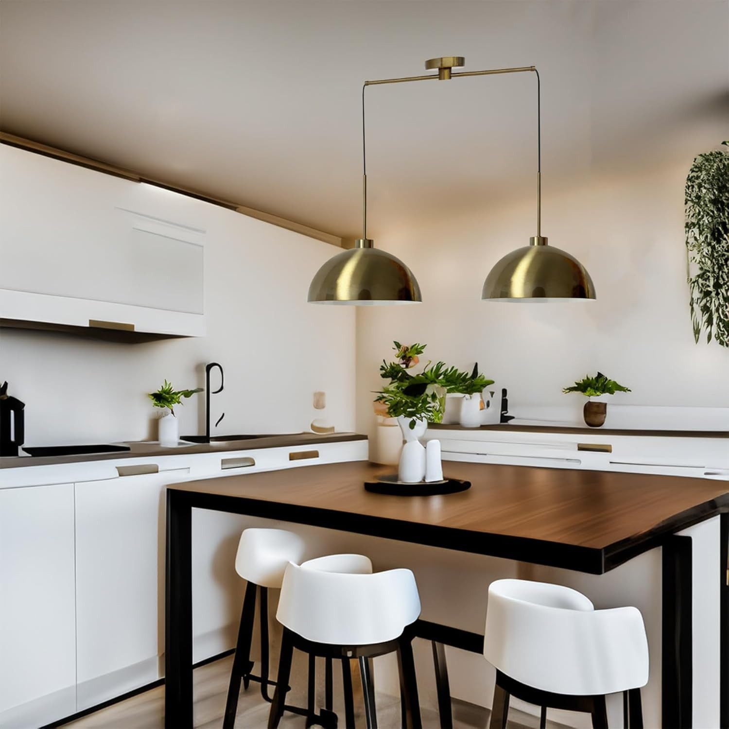 Bamyum Pendelleuchte Pendelleuchte Lipeo 2 Flammig Getrommelt Ø30 cm, E27, Vintage Lampe, ohne Leuchtmittel, E27, Dimmbar, Einstellbare Kabellänge