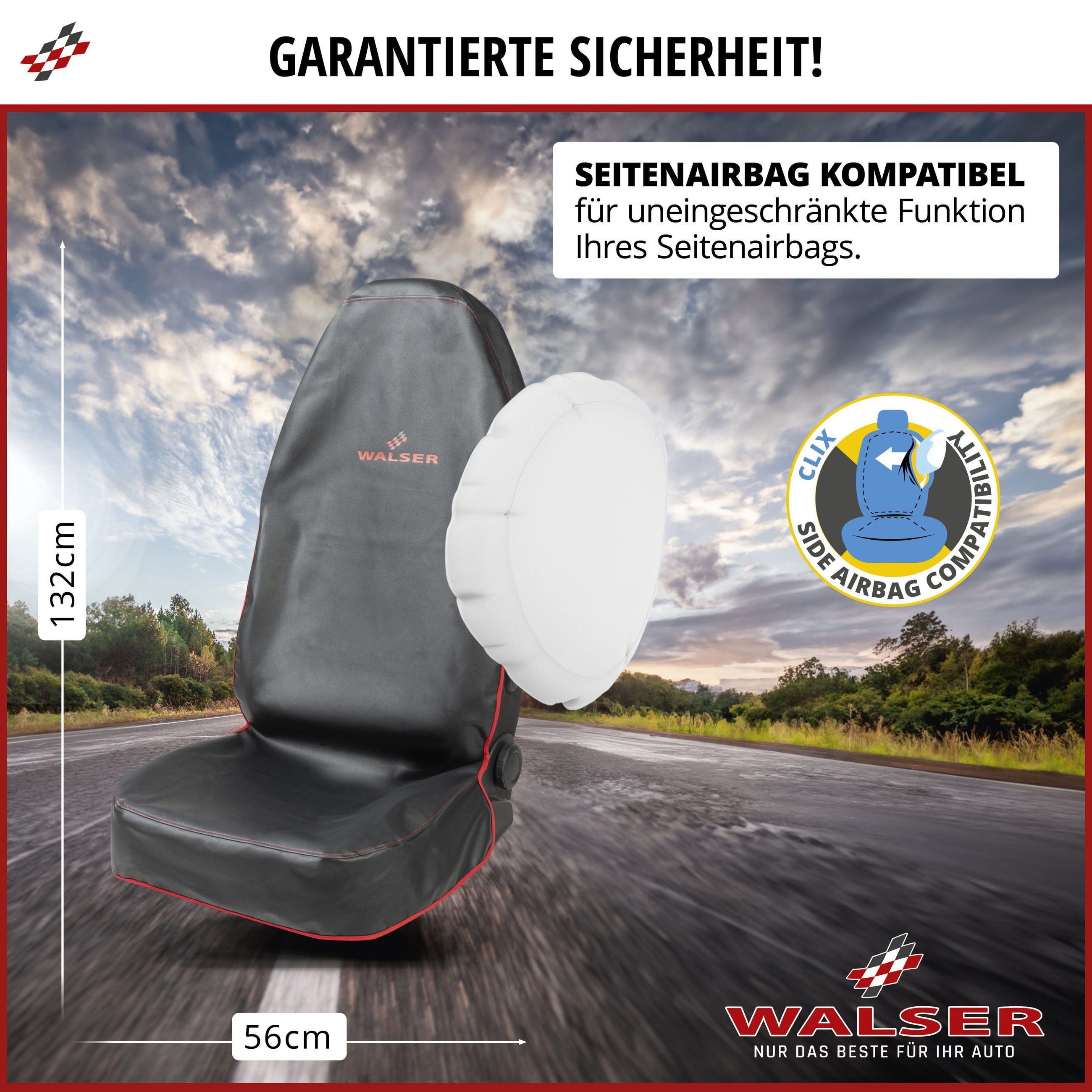 WALSER Car Seat Cover Guardian, 1 Front Seat Cover 1pc.