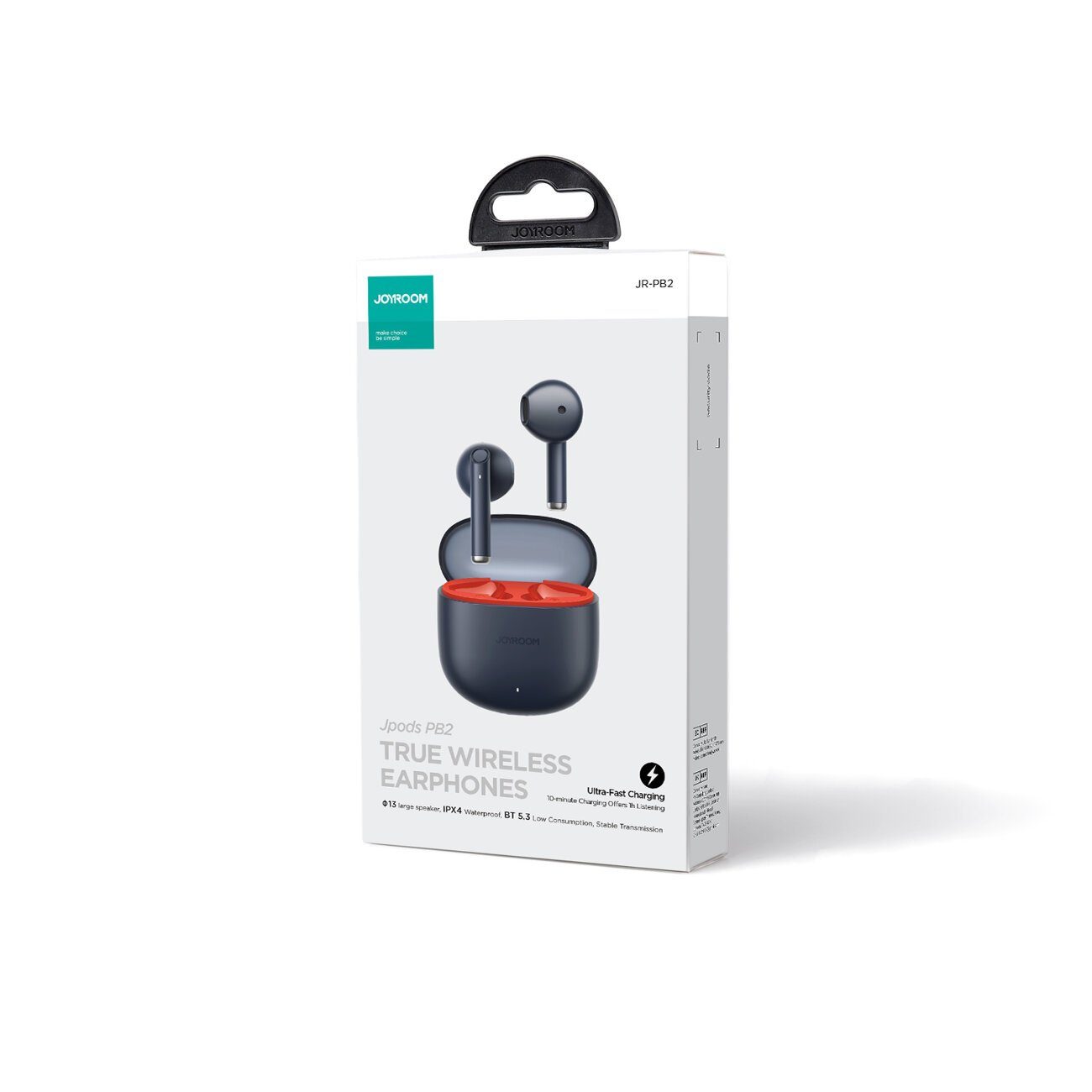 JOYROOM TWS Jpods Series JR-PB2 IPX4 Bluetooth-Kopfhörer (Bluetooth, Touch-Steuerung, Bluetooth 5.3, IPX4-Wasserdicht, 28 St Wiedergabe)