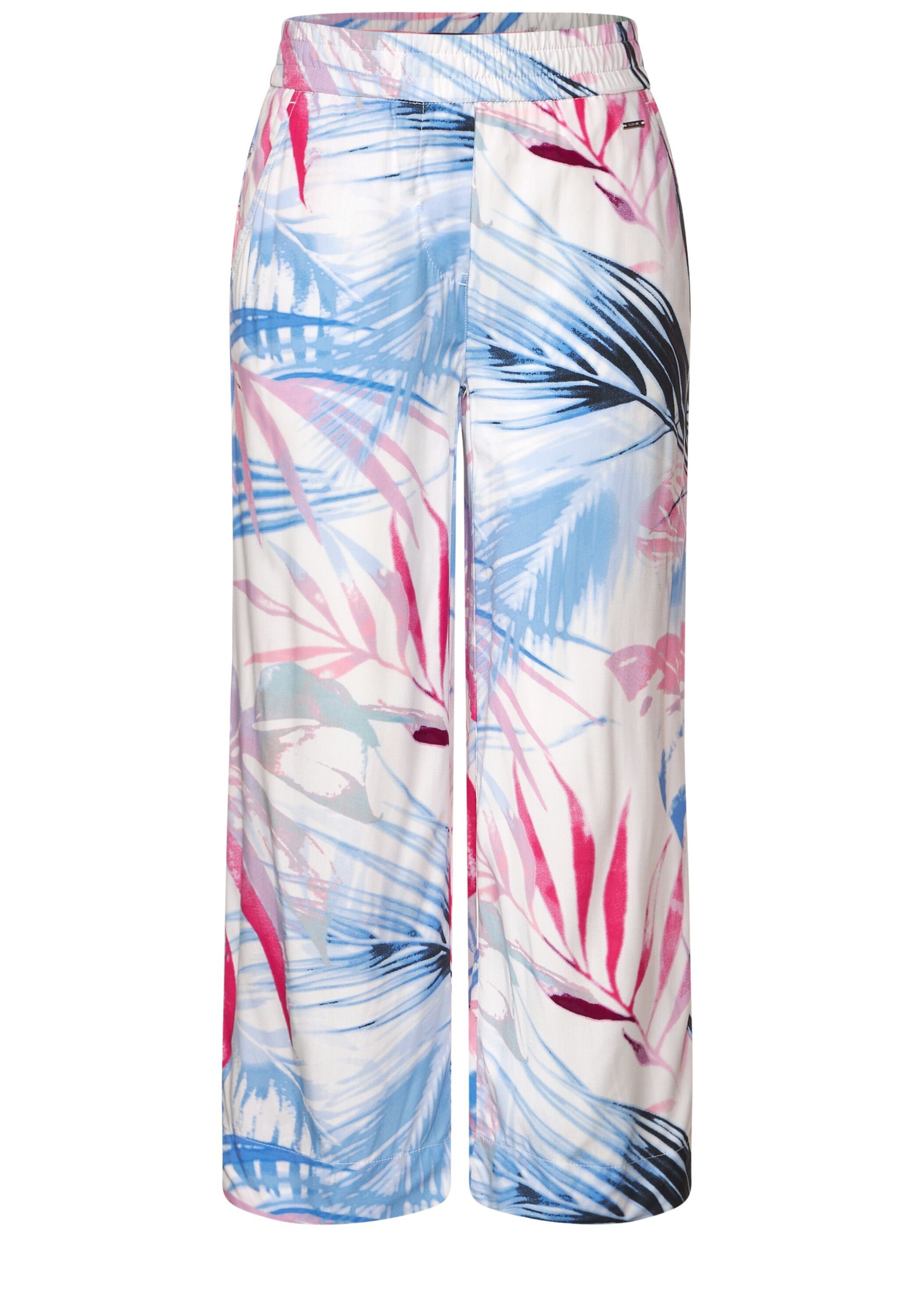 Print Casual mit vanilla Stoffhose Fit Cecil Hose white