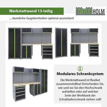 TRUTZHOLM Werkstatt-Set Werkstattwand modulares Werkstattschranksystem aus Stahl mit Lochwand, (13-tlg)