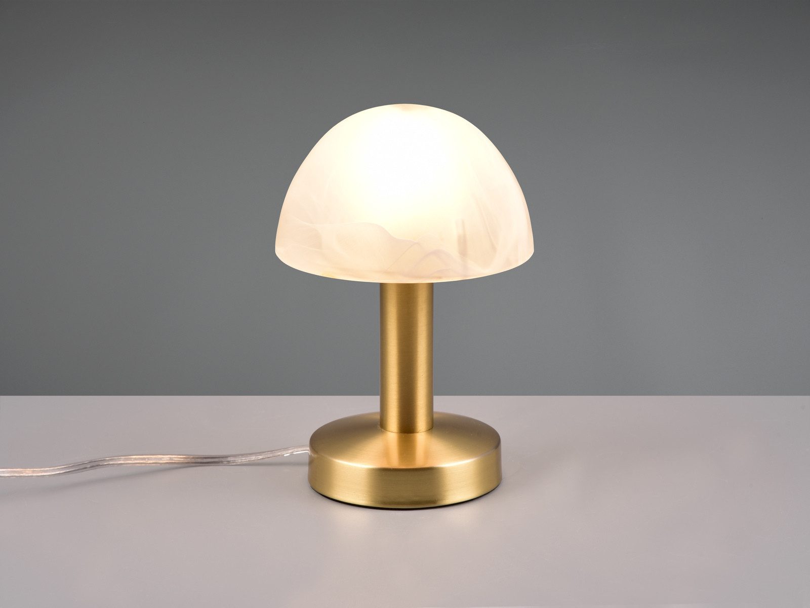 TRIO Leuchten LED Nachttischlampe, Dimmfunktion, LED wechselbar, Warmweiß, klein-e Bauhaus Pilz-lampe für Fensterbank mit Touch-funktion, H: 21cm