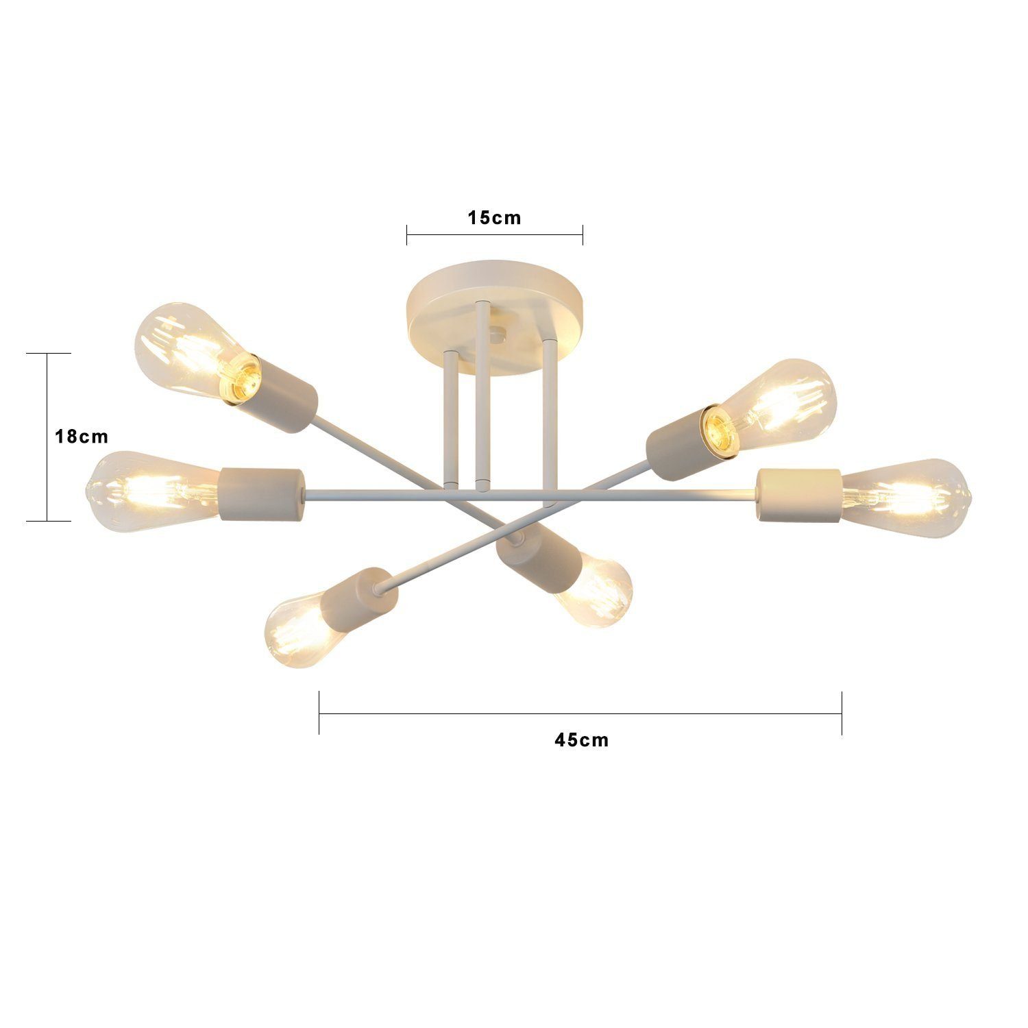 Nettlife Deckenleuchten Wohnzimmer 6 Flammig Weiß günstig online kaufen