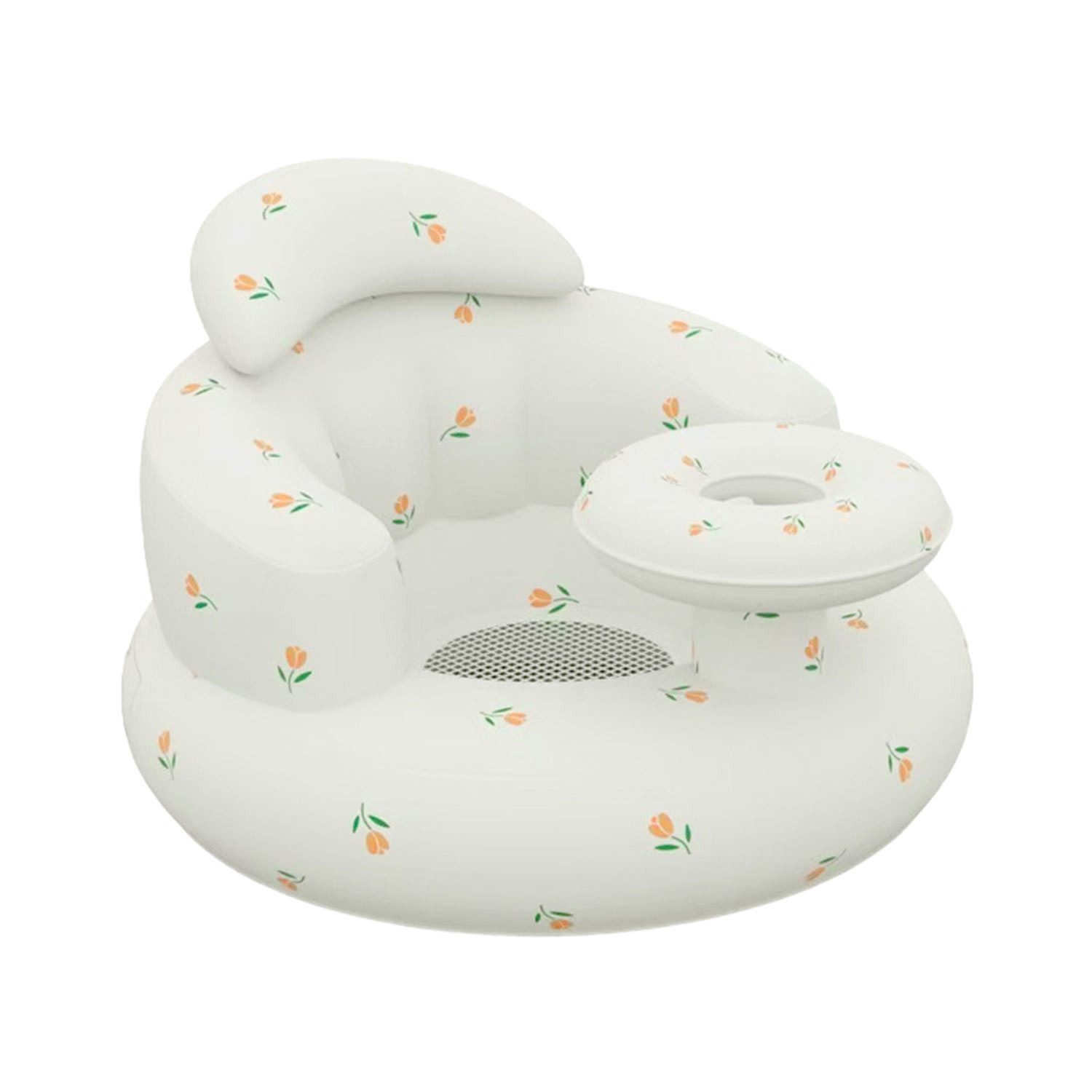 Refttenw Badesitz Aufblasbare Babysitz Rückenstütze mit Tablett für Babys 3-36 Monaten