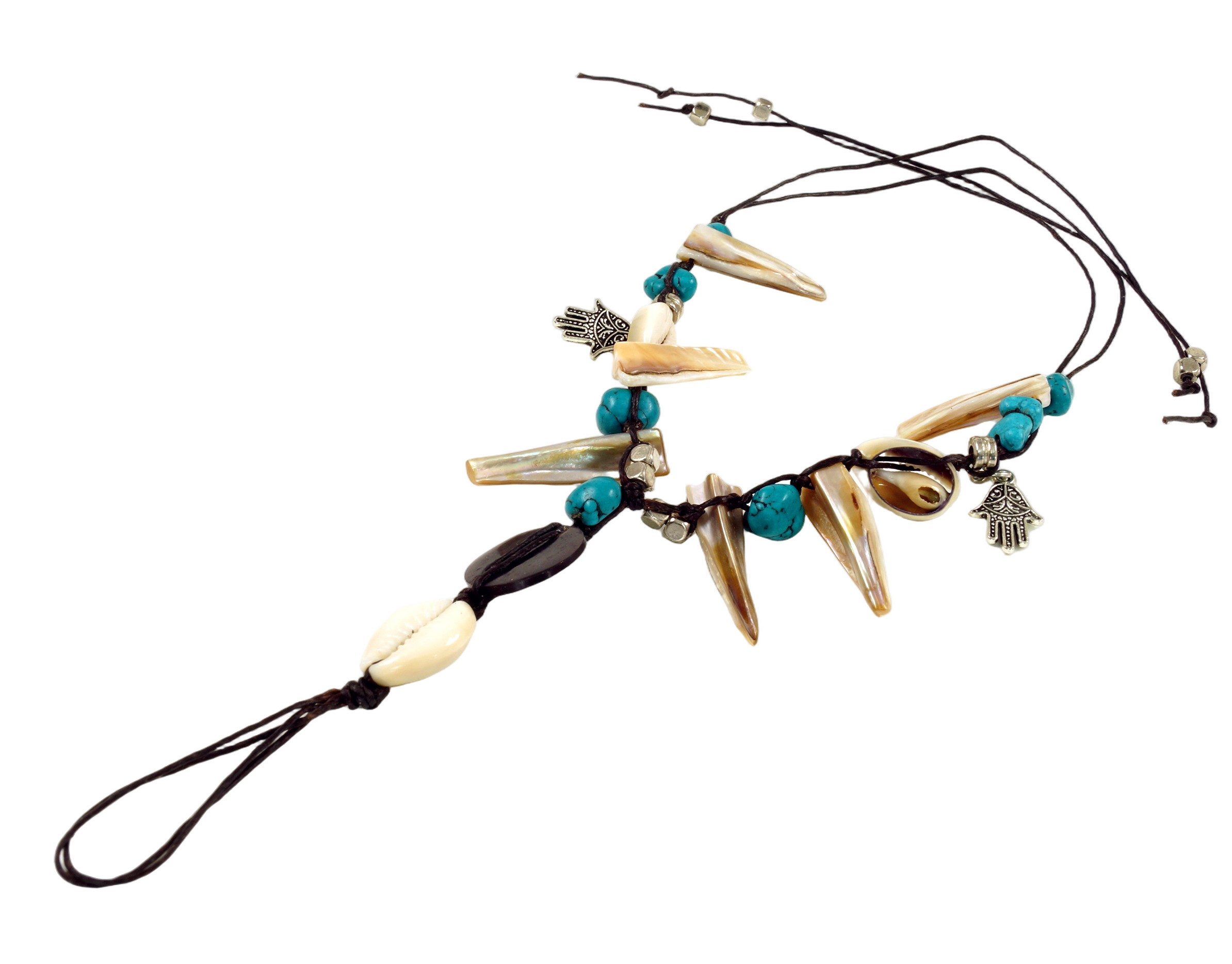Guru-Shop Fußkette Fußkettchen, Barfußsandale mit Muscheln,..
