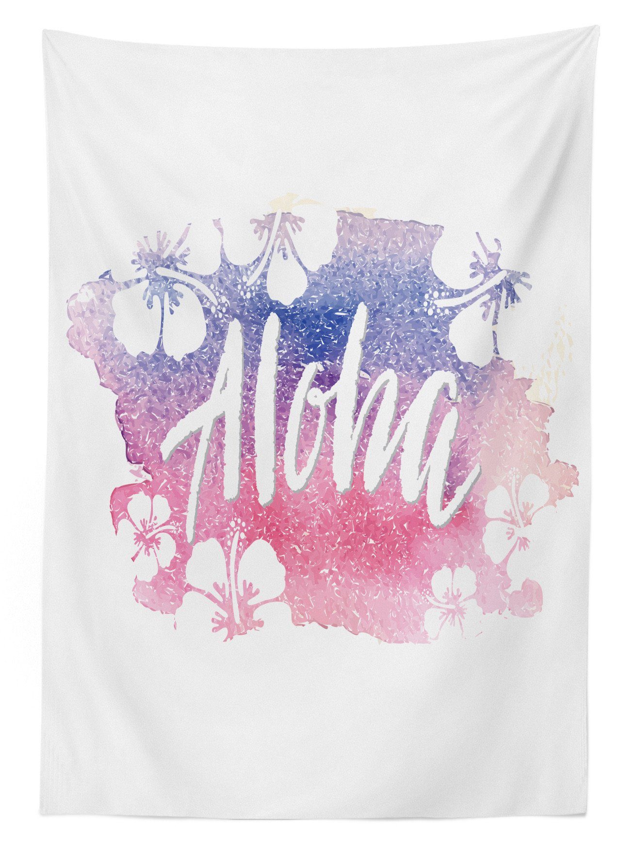 Abakuhaus Tischdecke Kalligraphie Außen Bereich Waschbar Farbfest Hibiscus Klare Sommer Aloha den Für Farben, geeignet