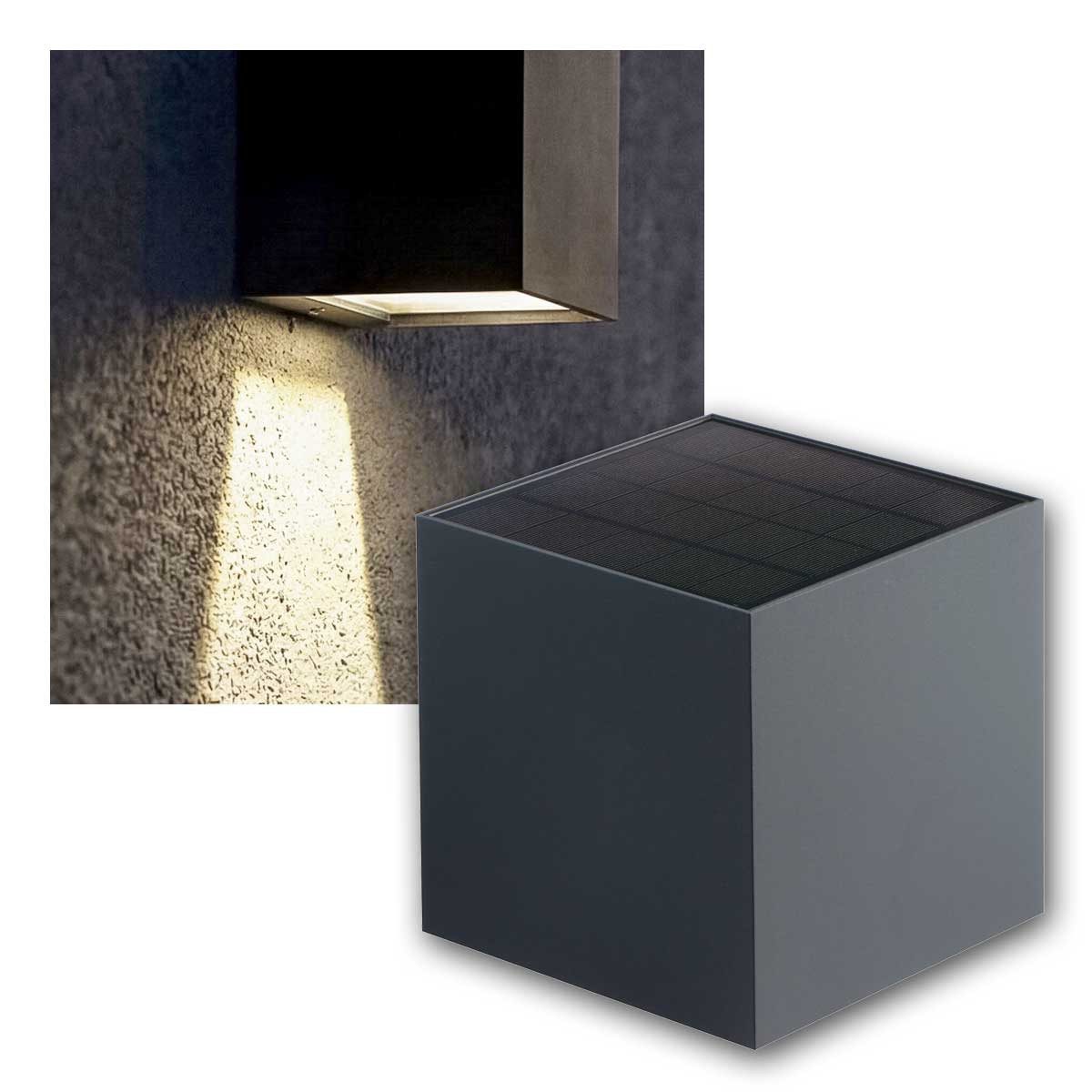 Kanlux LED Außen-Wandleuchte LED-Außenleuchte REKA SOLAR 6W CCT anthrazit IP65, daylight/tageslichtweiß,warmweiß,neutralweiß