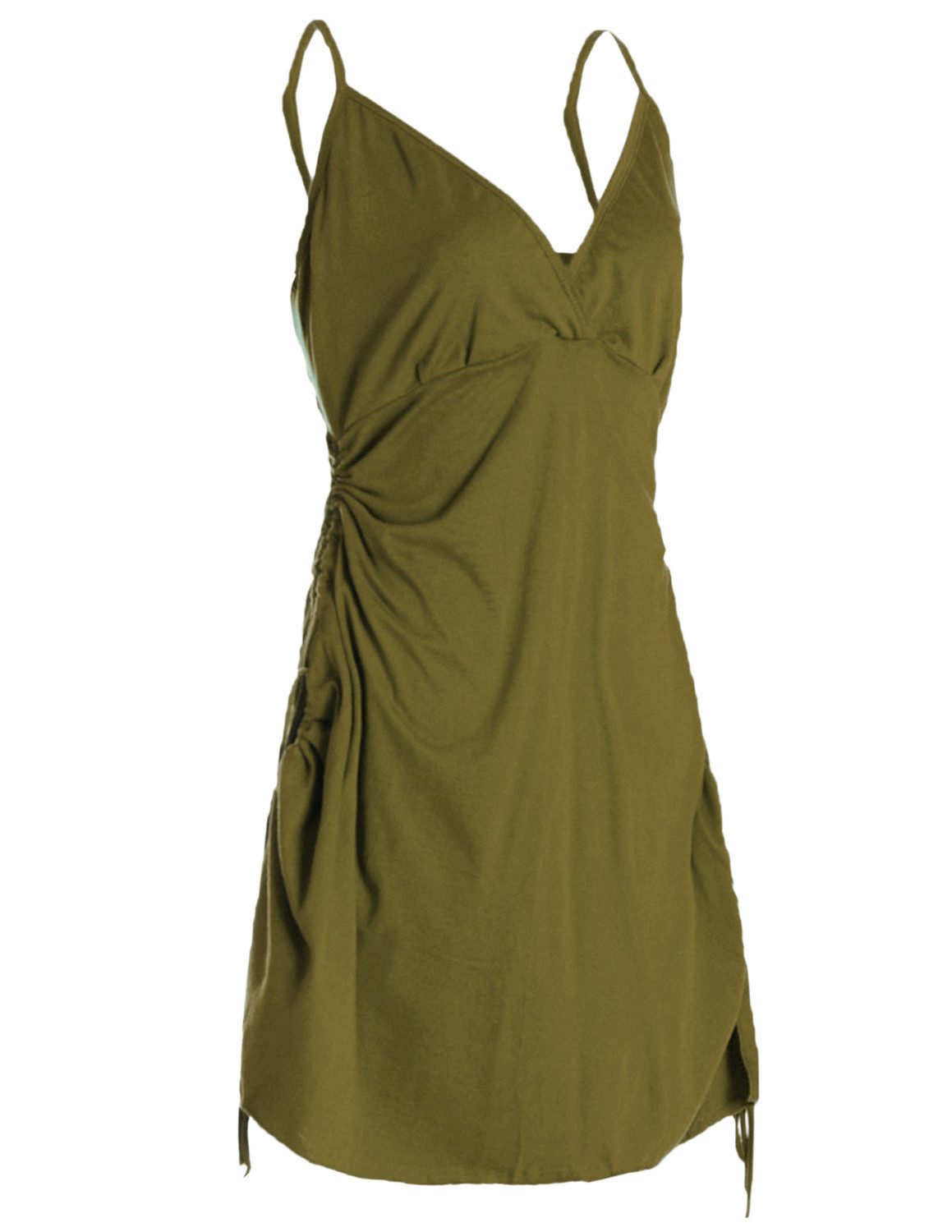 Vishes Sommerkleid Damen Bio-Baumwolle Spaghettiträger-Kleid Hippie, Ethno, Goa Style