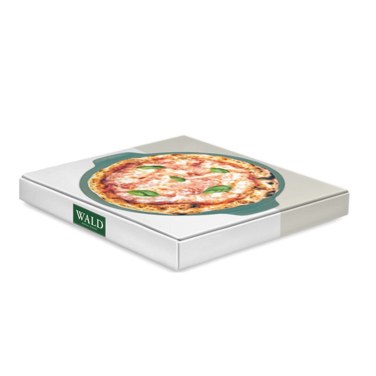 WALD Pizzastein Pizzaplatte 34 cm, glasiert Ton, dunkelgrau, durchgebrannt anthrazit und