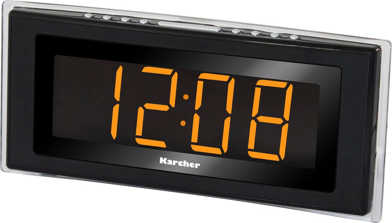 Karcher UR 1080 Uhrenradio (UKW mit RDS, Extragroßes Display in 3 Stufen dimmbar, Raumtemperaturanzeige)