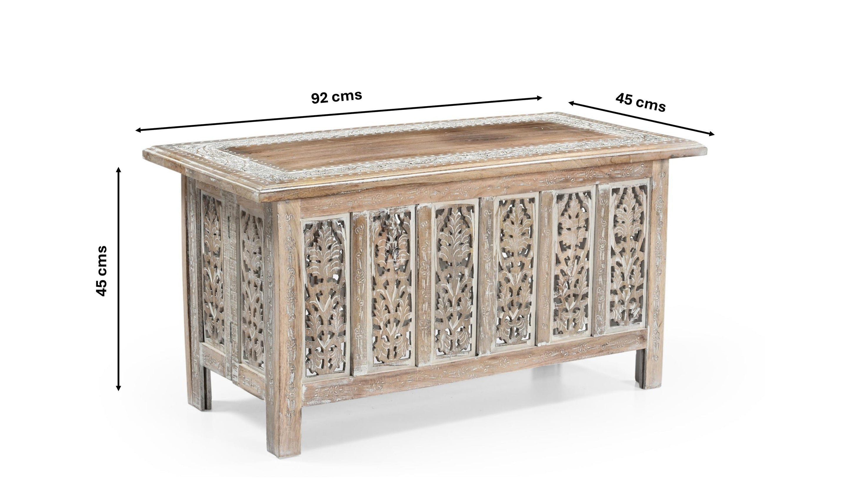 iAnanas Beistelltisch Orientalischer Elefantentisch Holz Dekotisch (Massivholz Beistelltisch Antikbraun - Rund mit geschnitztem Muster, 1-St), Orientalischer Sofatisch Massivholz - Mandala Holztisch Unikat
