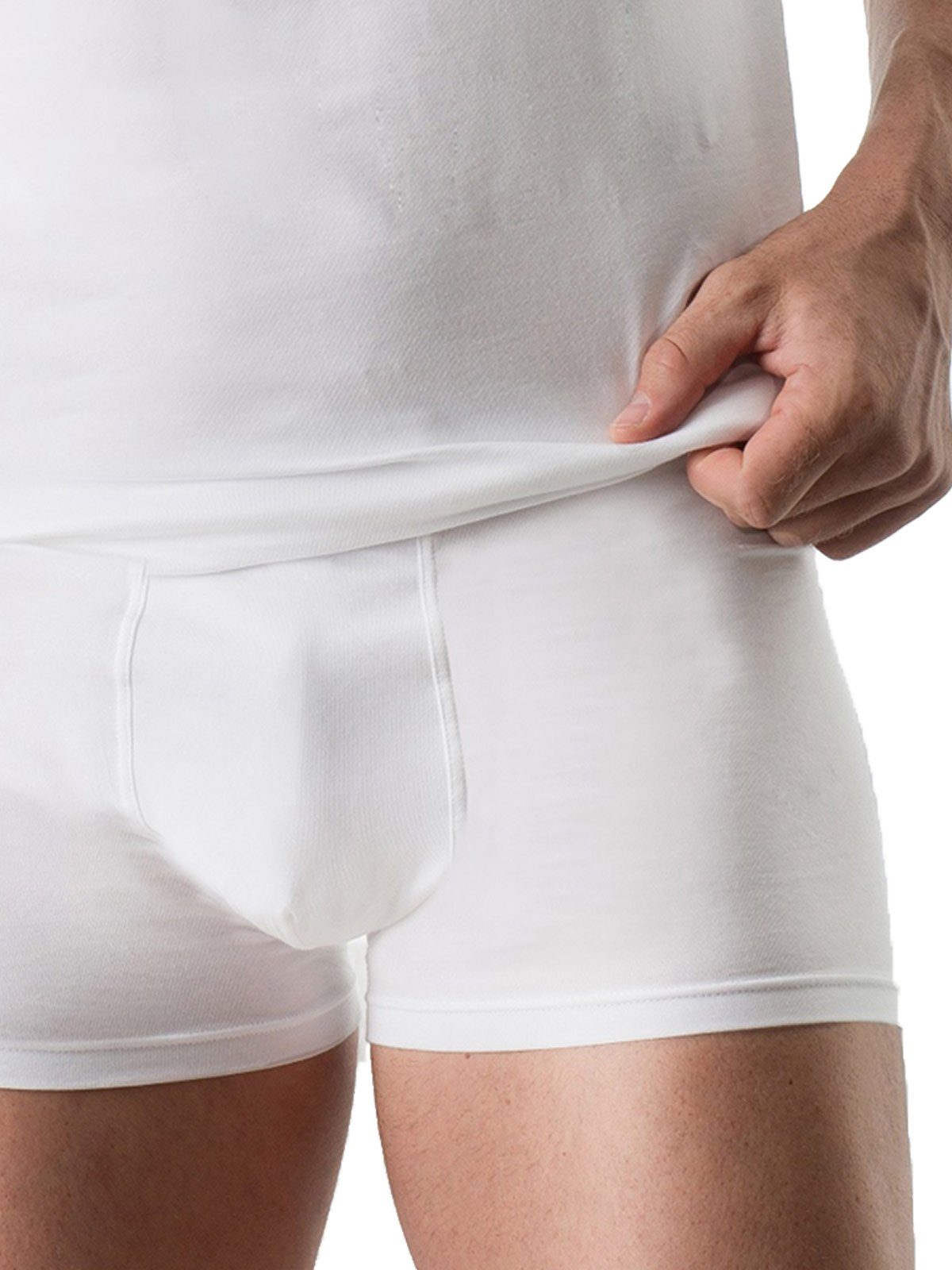 KUMPF Retro Pants Herren Pants weiss Materialmix Single Jersey (Stück, 1-St)