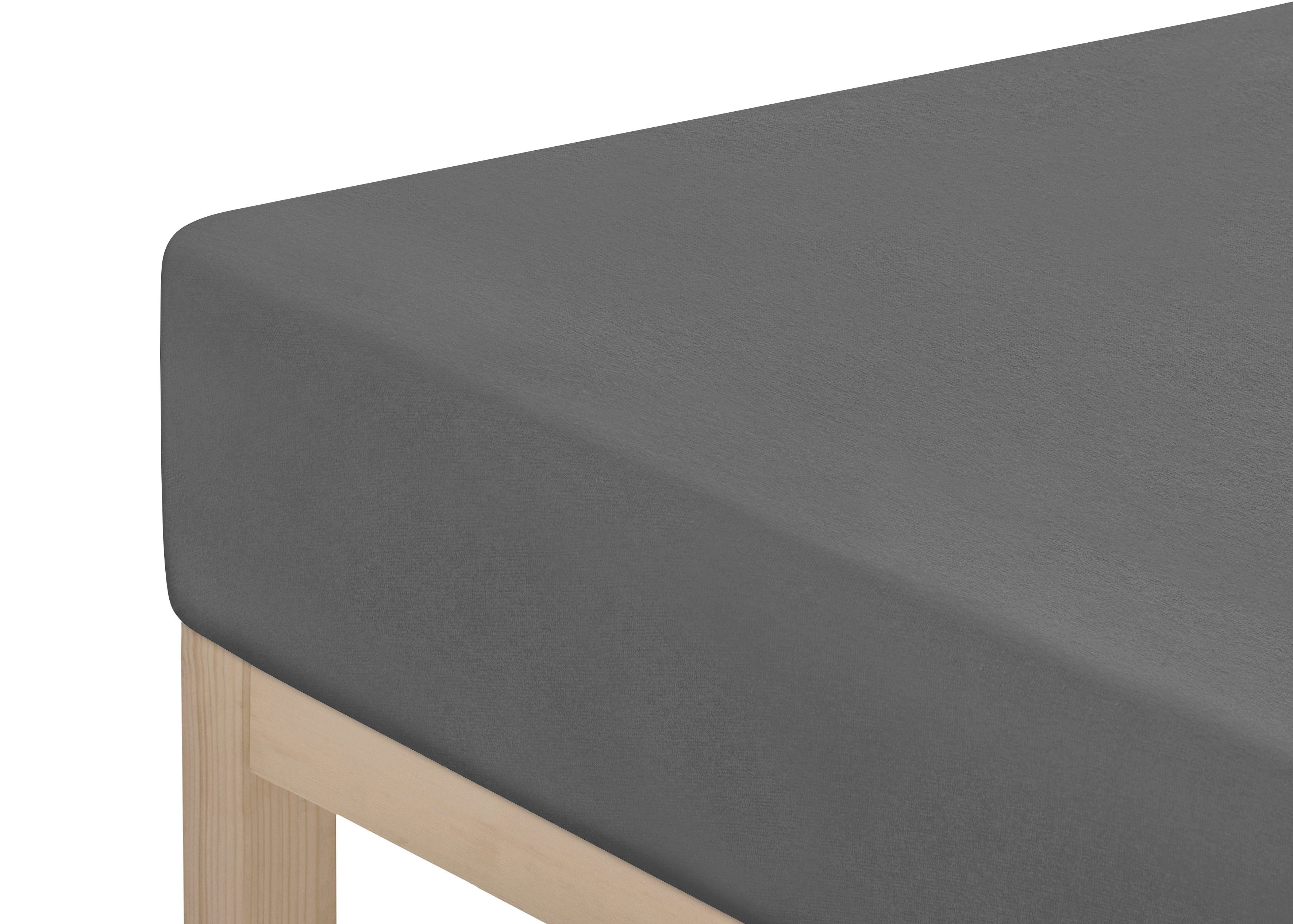 OTTO home Spannbettlaken Topper Basic, in Gr. 90x200, 140x200 oder 180x200 cm, Microfaser-Jersey, Gummizug: rundum, (1 Stück), Baumwolle, Matratzen bis 8 cm Höhe, Bettlaken, Spannbetttuch, Laken