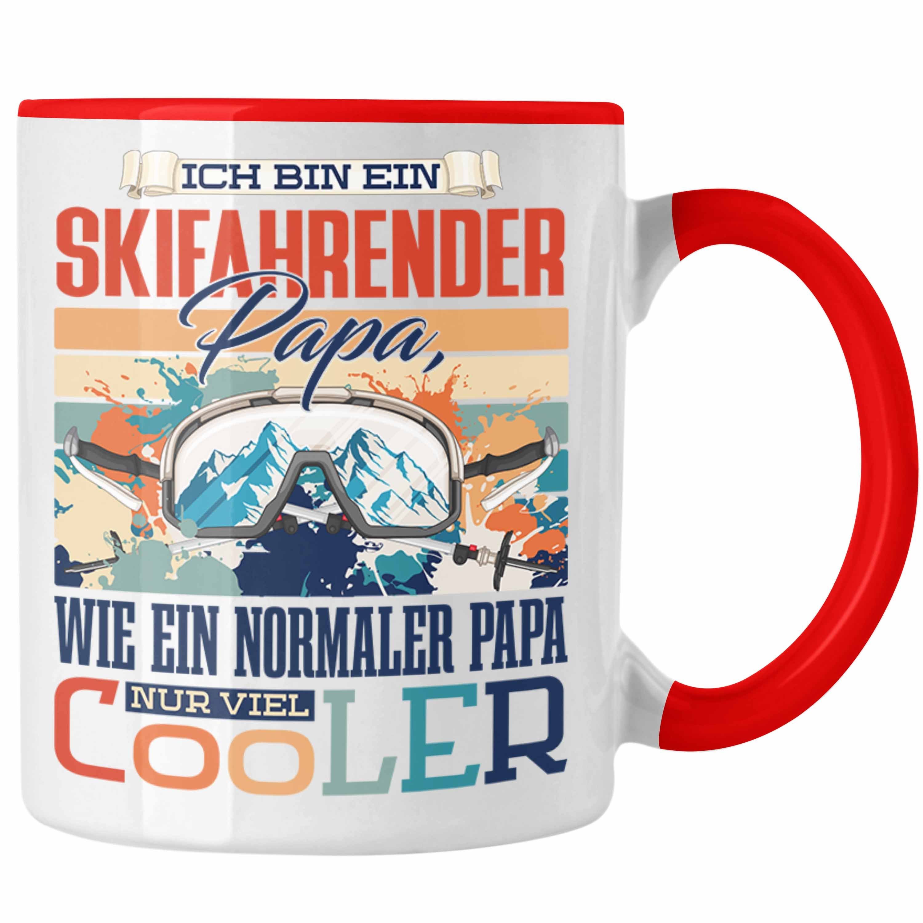 Vater zum - Vat Tasse Trendation Papa Geschenkidee Tasse Geschenk Rot Trendation Ski-Fahren