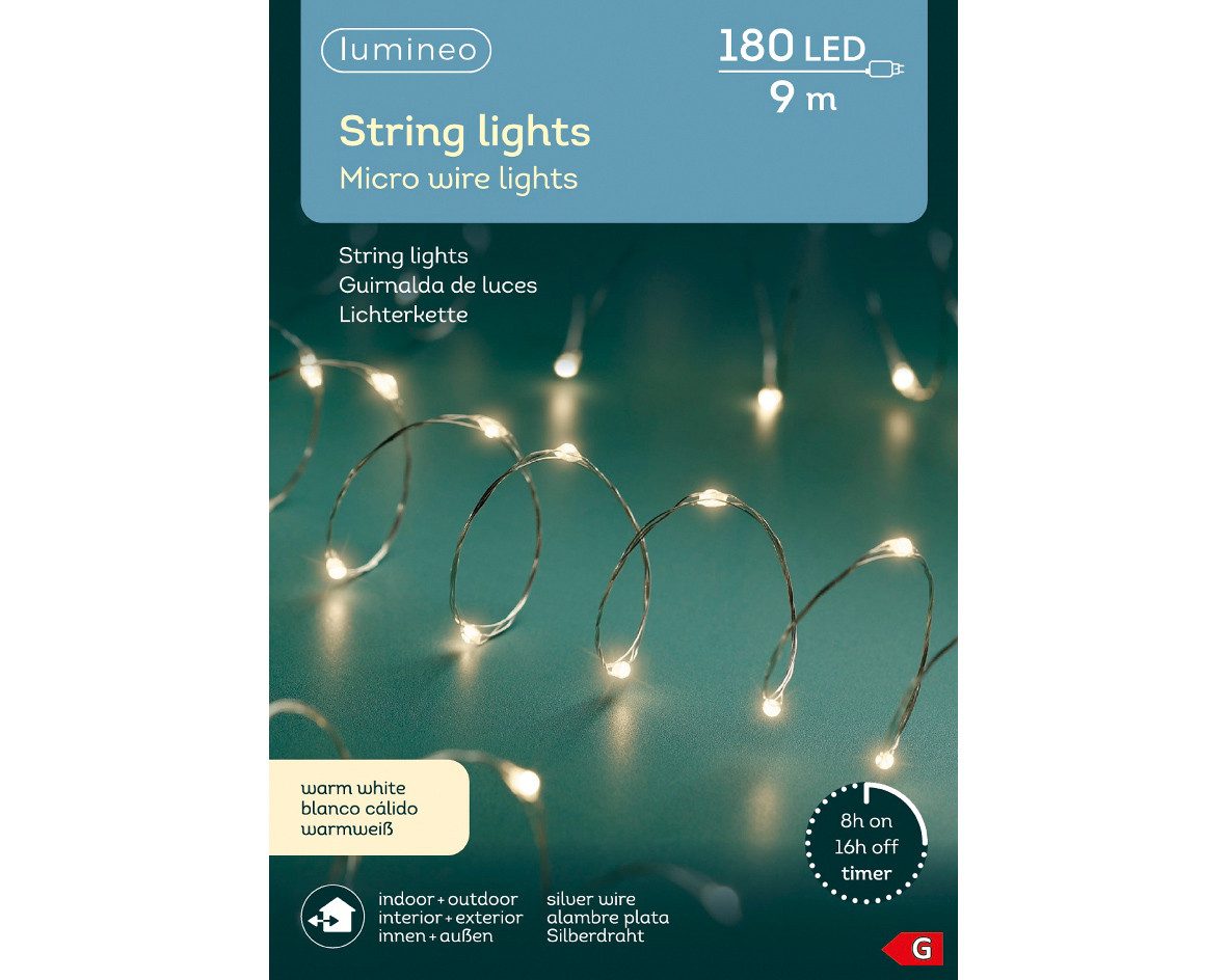Kaemingk LED-Lichterkette Micro LED Strangbeleuchtung L.895cm180Lsilber/war günstig online kaufen