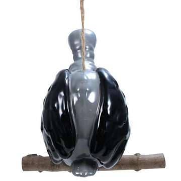 Tangoo Gartenfigur Tangoo Keramik Geier mit schwarzen Flügeln auf Ast zum Hängen, (Stück)