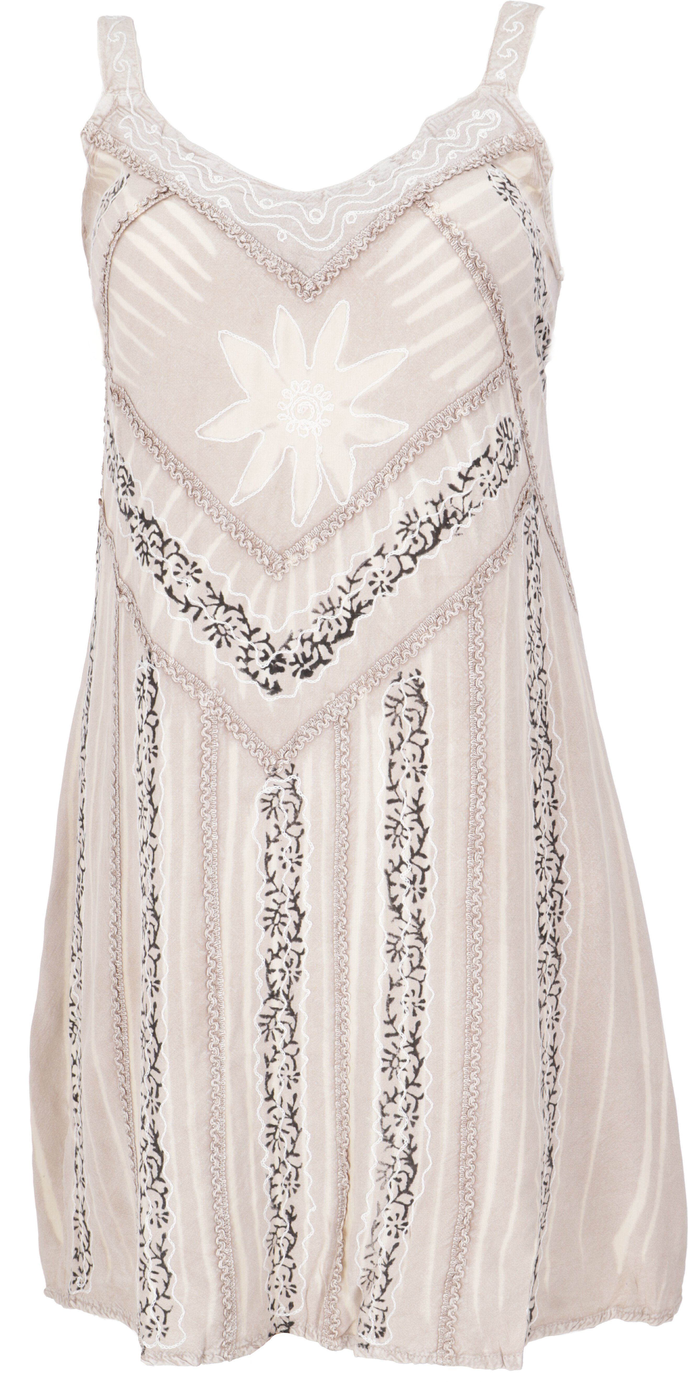 GURU-SHOP Midikleid Besticktes indisches Kleid, Boho Minikleid - alternative Bekleidung mehr