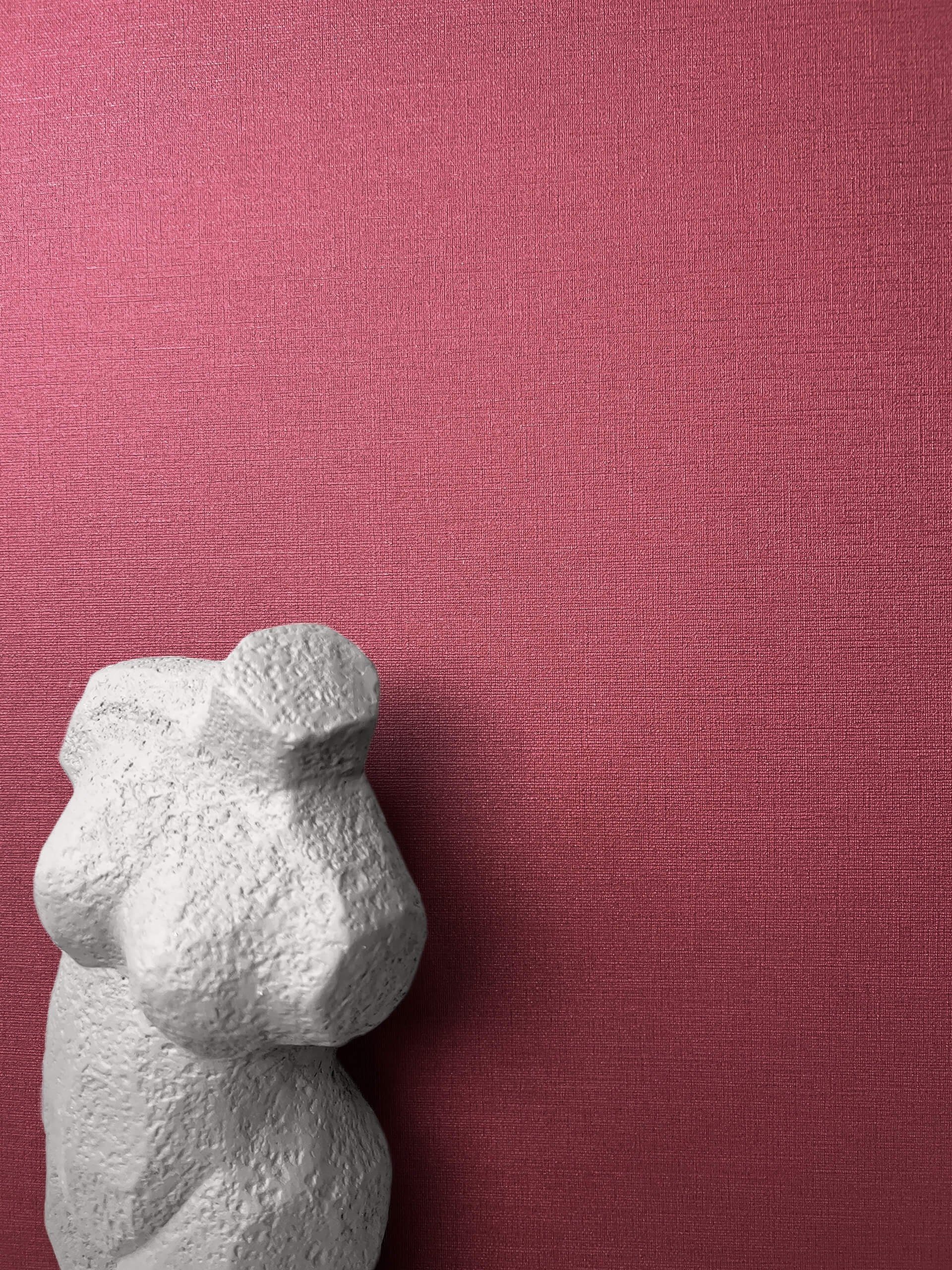 Newroom Vliestapete, Rot Tapete Uni Unifarbe - Unitapete Strukturtapete Wei günstig online kaufen