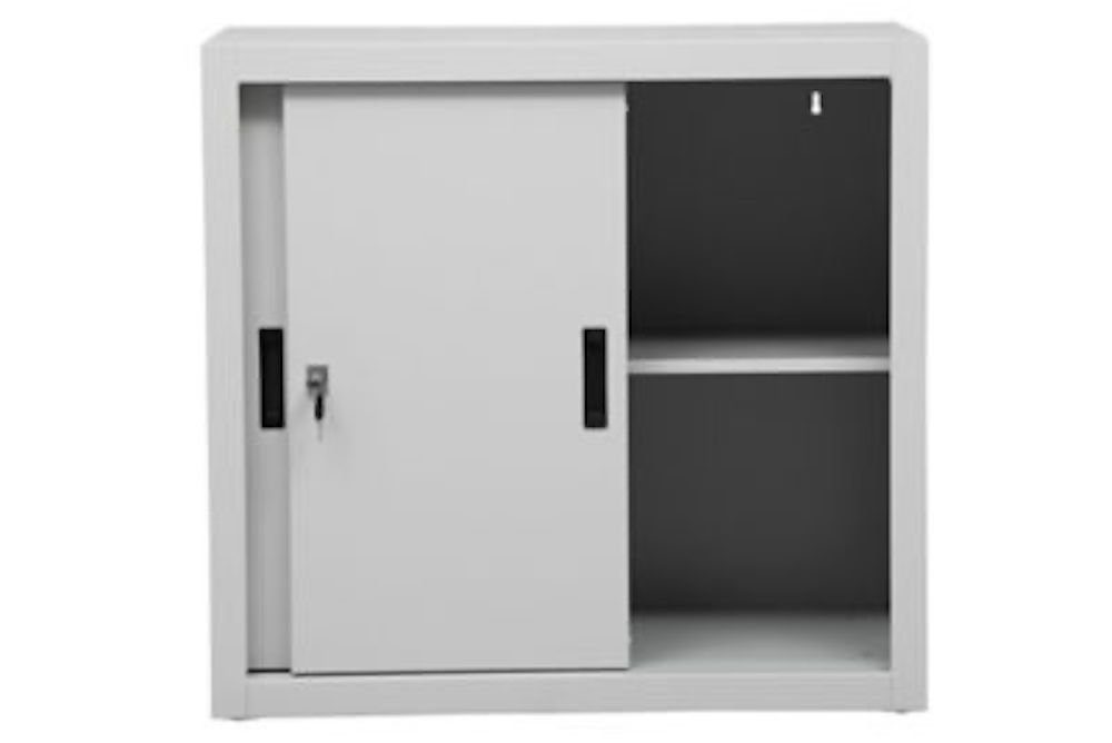 Ordernhöhen, Grau PROREGAL® Schiebetürenschrank HxBxT Ant, Aktenschrank 2 75x160x45cm,