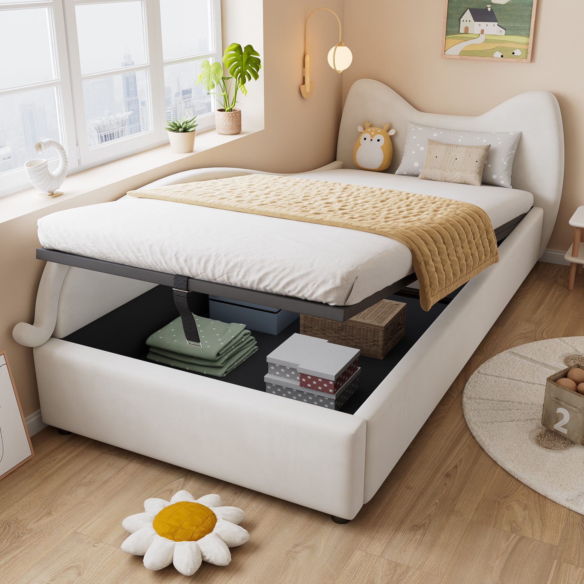 MODFU Schlafsofa mit hydraulischem Stauraum und günstig online kaufen