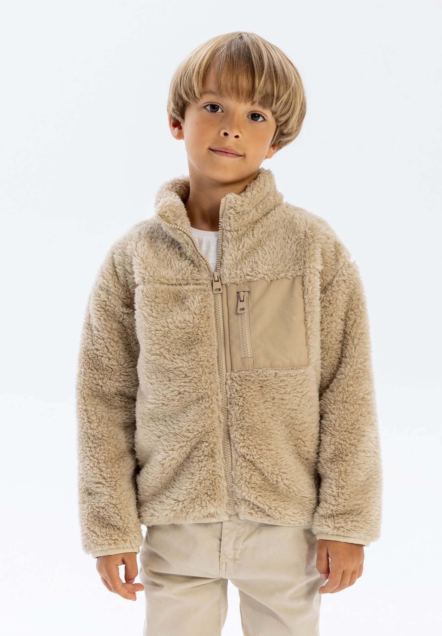 MINOTI Sweatshirt Sherpa-Fleecejacke mit Brusttasche und Reißverschluss  (9 günstig online kaufen