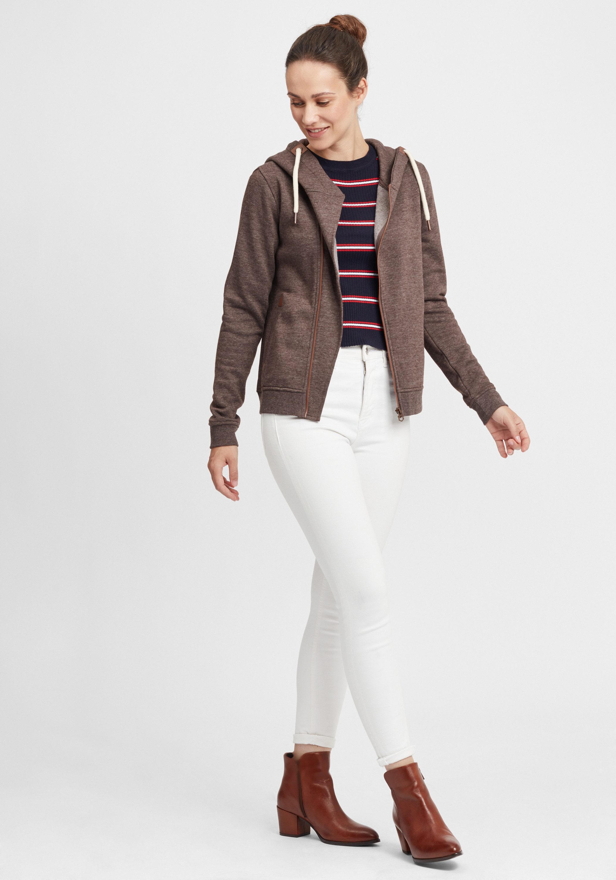 OXMO Kapuzensweatjacke OXVicky Sweat Zip-Hoodie Sweatshirtjacke mit asymmet günstig online kaufen