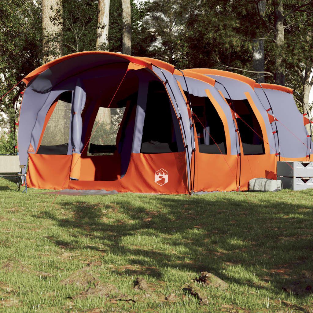 vidaXL Kuppelzelt NA Zelt Campingzelt Tunnelzelt Familienzelt 8 Personen Grau Wasserdich