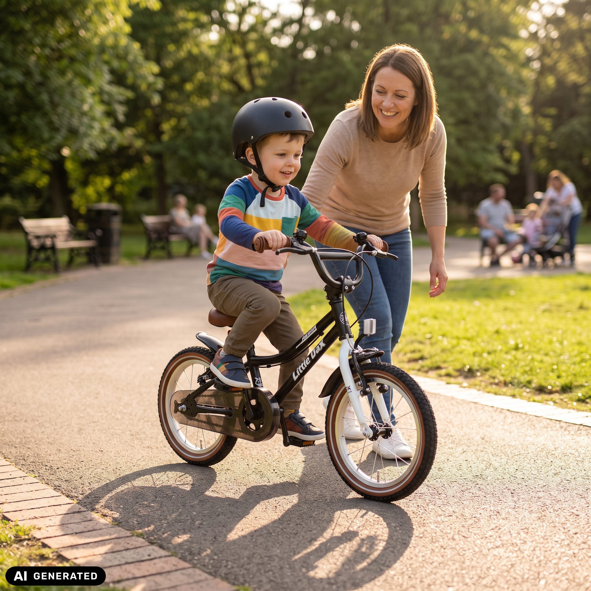 Bachtenkirch Kinderfahrrad 14 Zoll Schwarz Fahrrad für Kinder ab 3 Jahre, Sitzhöhe 43-50 cm, Schrittlänge ab ca. 41 cm, Gewicht ca. 7 kg