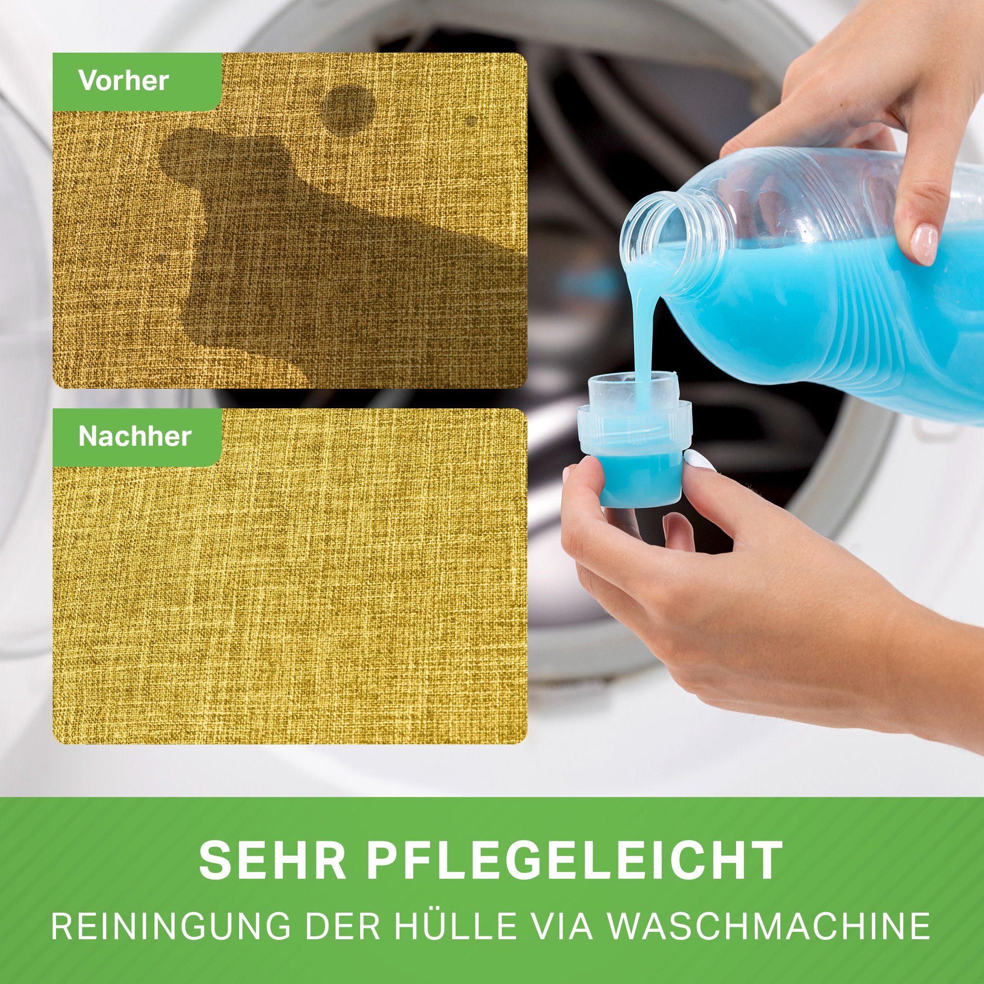 Weich Riesensitzsack Sitzkissen Füllung, Home-Linen Sitzsack und Liegekissen Sandgelb Bean Pouf Bodenkissen Drinnen Lounge EPS-Perlen mit Waschbar), Stoff Kuschelig Green (Indoor