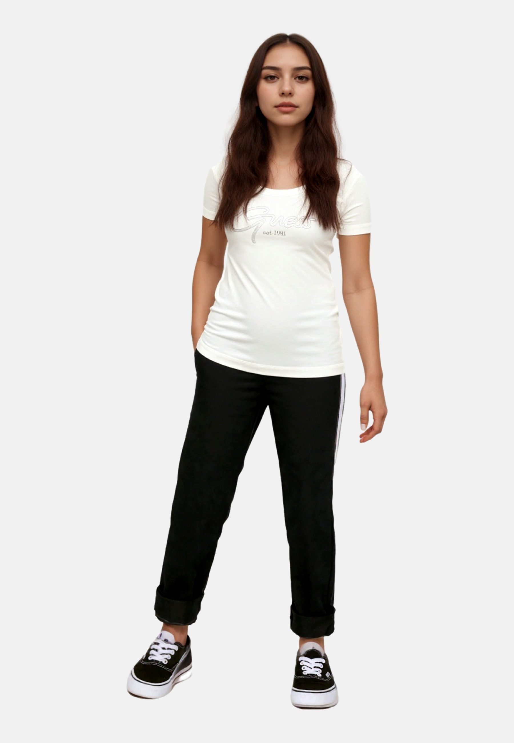 Guess T-Shirt T-Shirt GUESS SCRIPT Kurzarmshirt (1-tlg., 1)